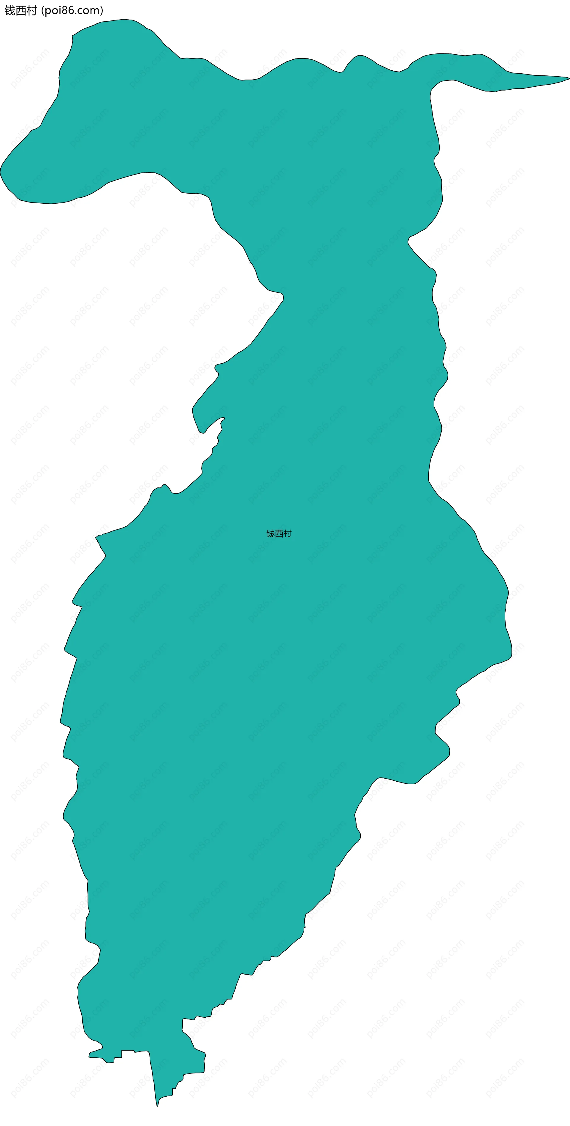 钱西村边界地图