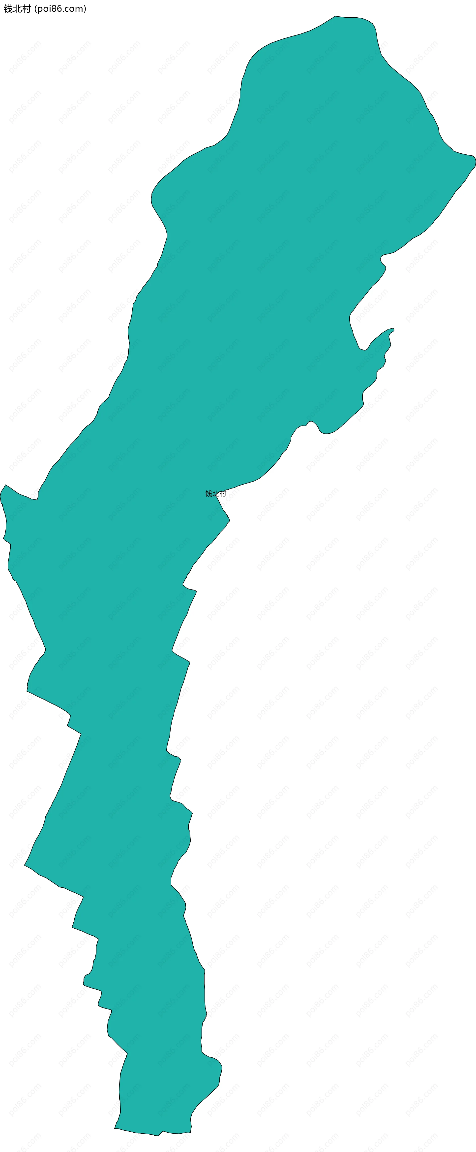 钱北村边界地图