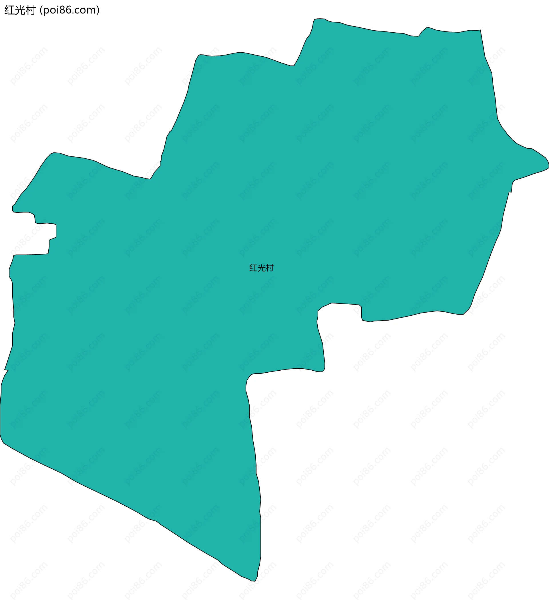 红光村边界地图