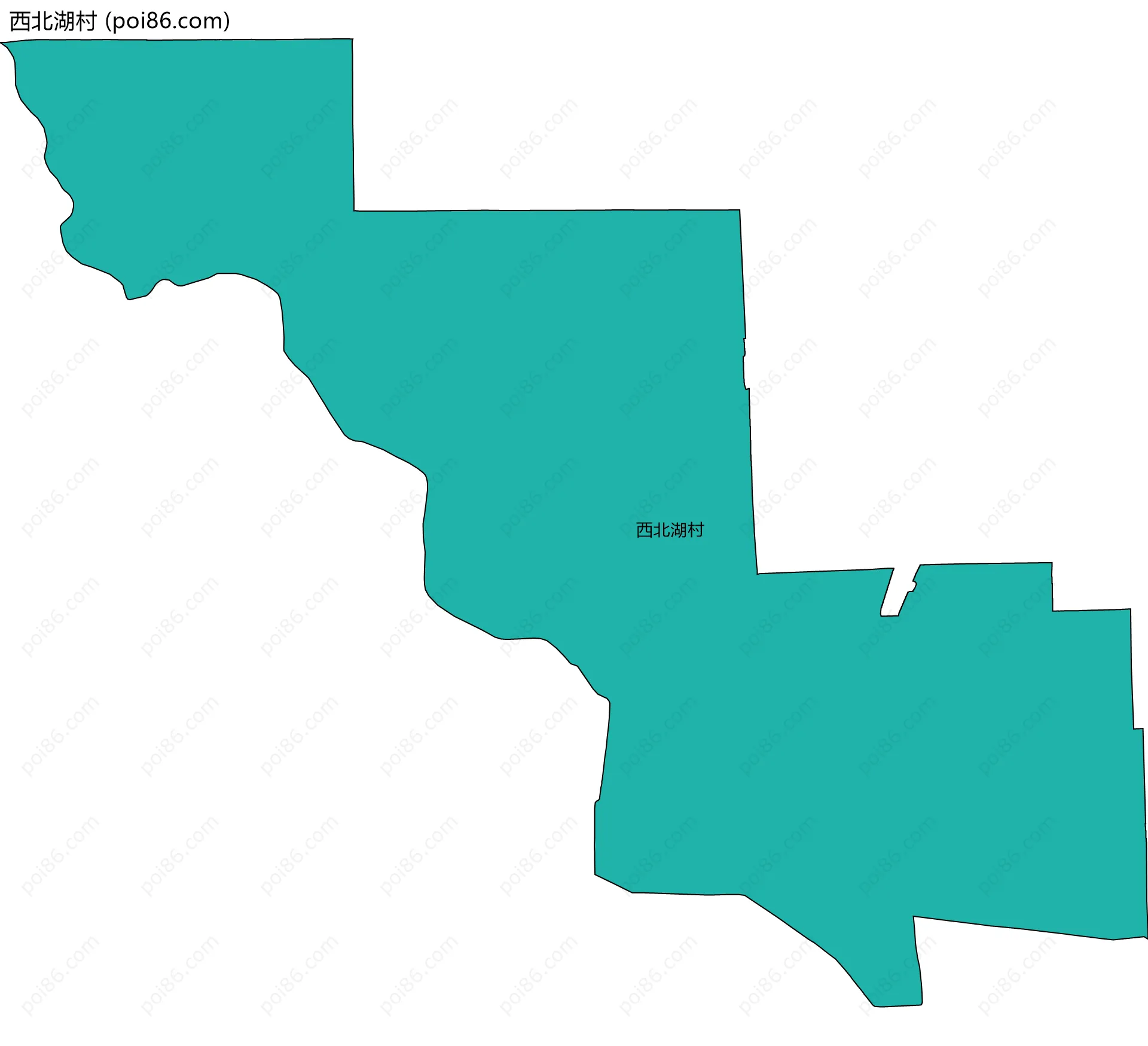 西北湖村边界地图