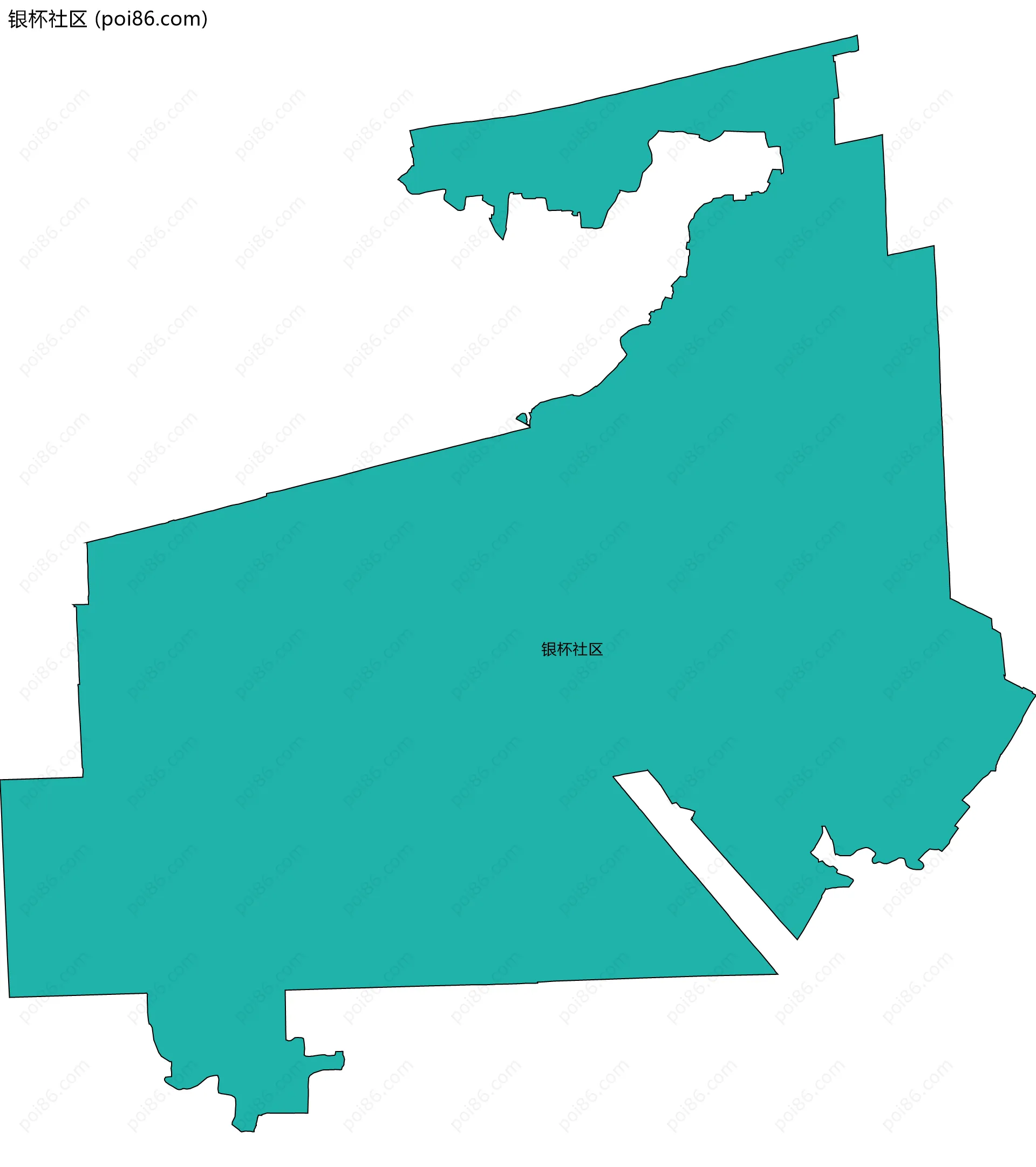银杯社区边界地图
