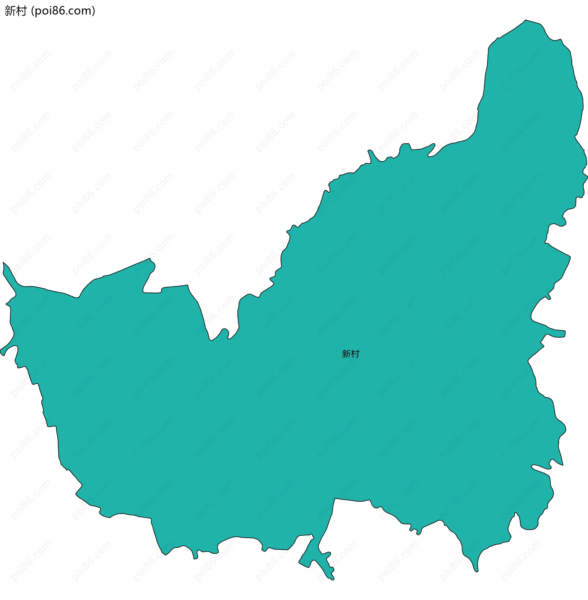 新村边界地图