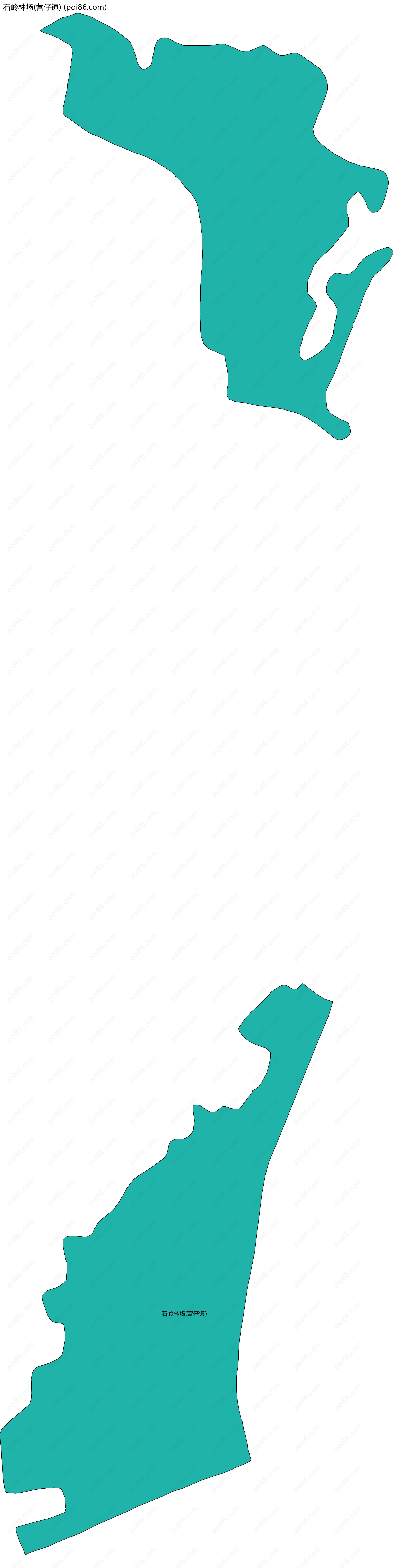 石岭林场(营仔镇)边界地图