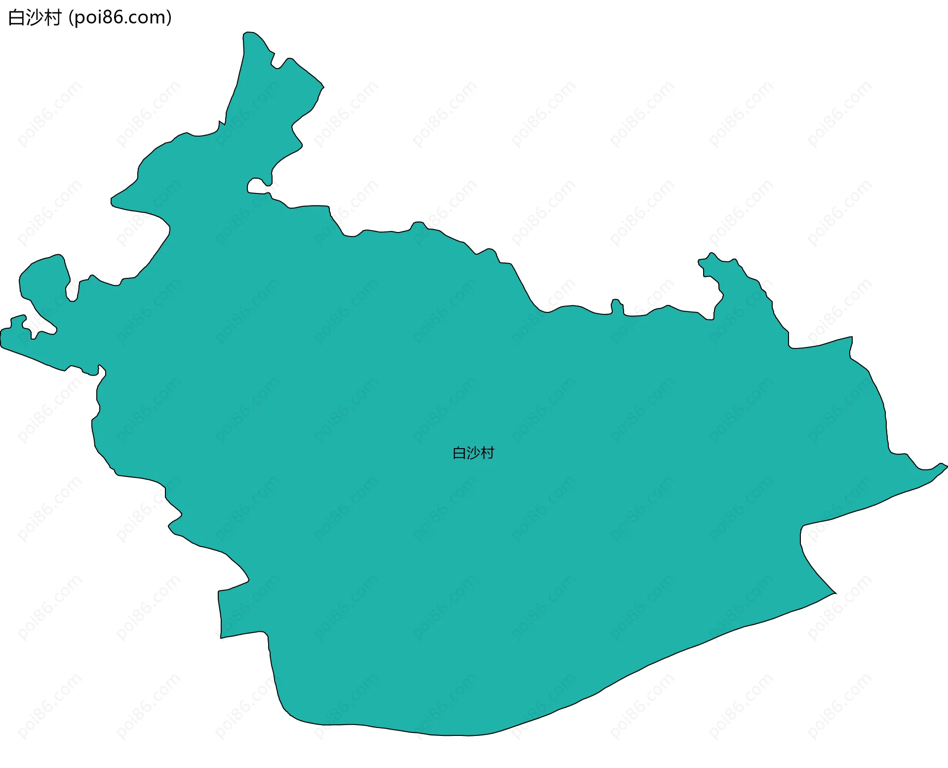 白沙村边界地图