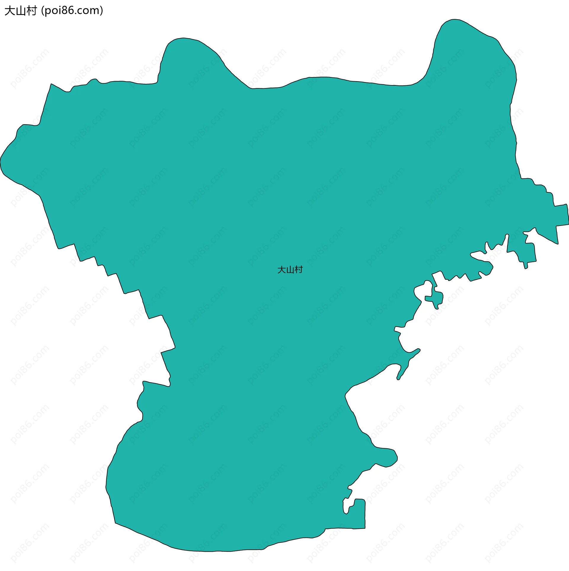 大山村边界地图