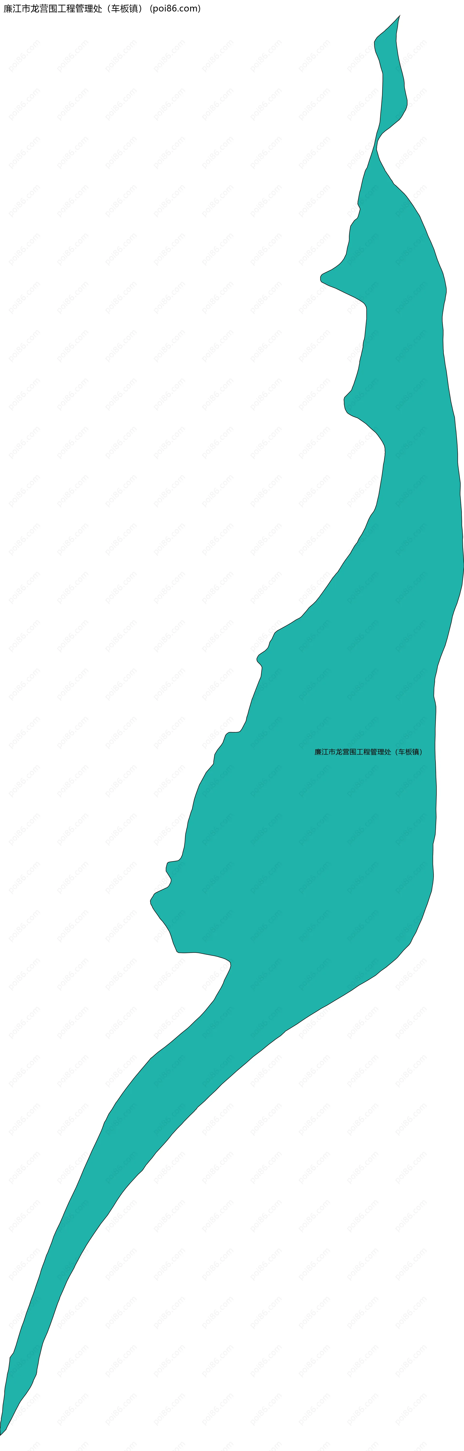 廉江市龙营围工程管理处（车板镇）边界地图