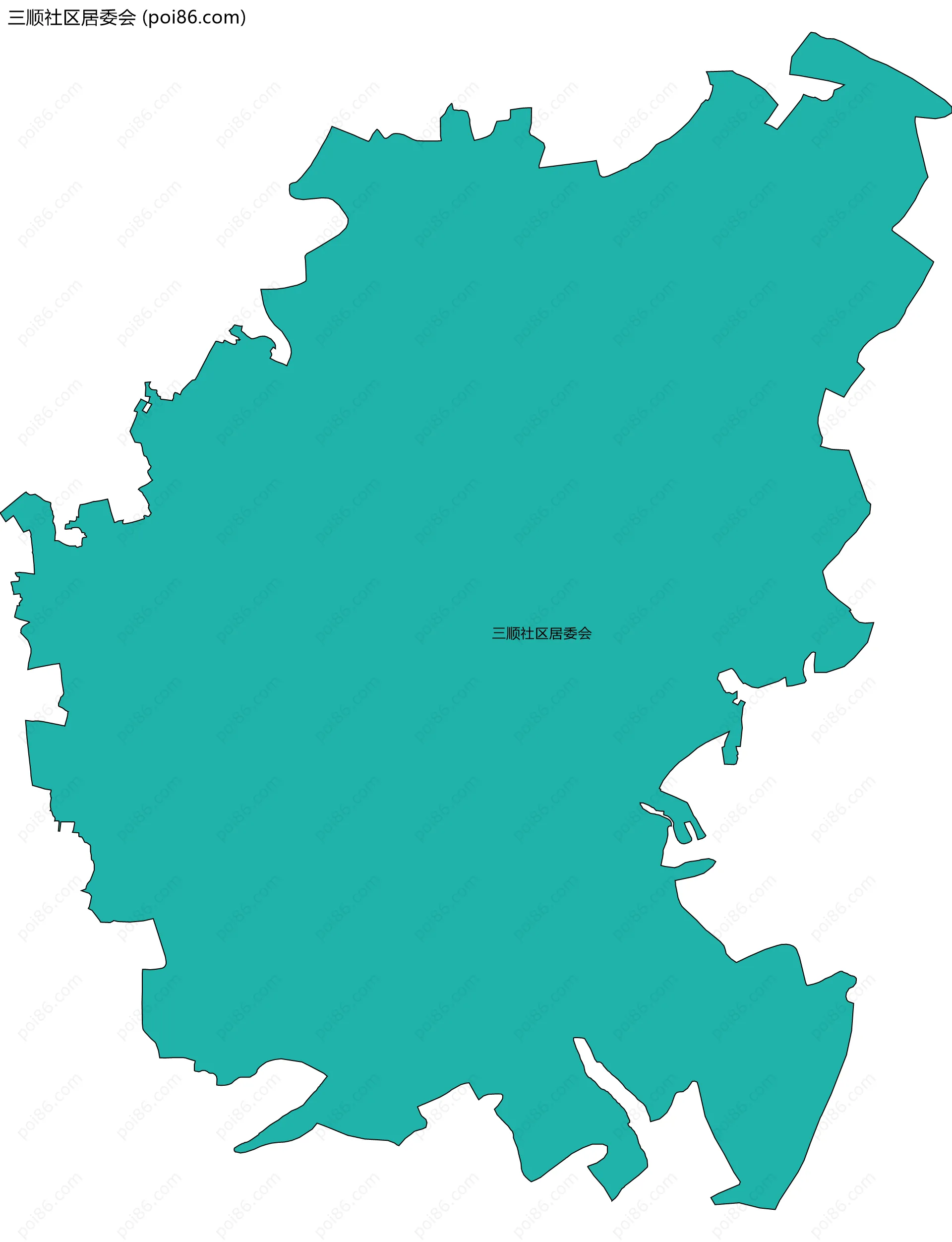 三顺社区居委会边界地图