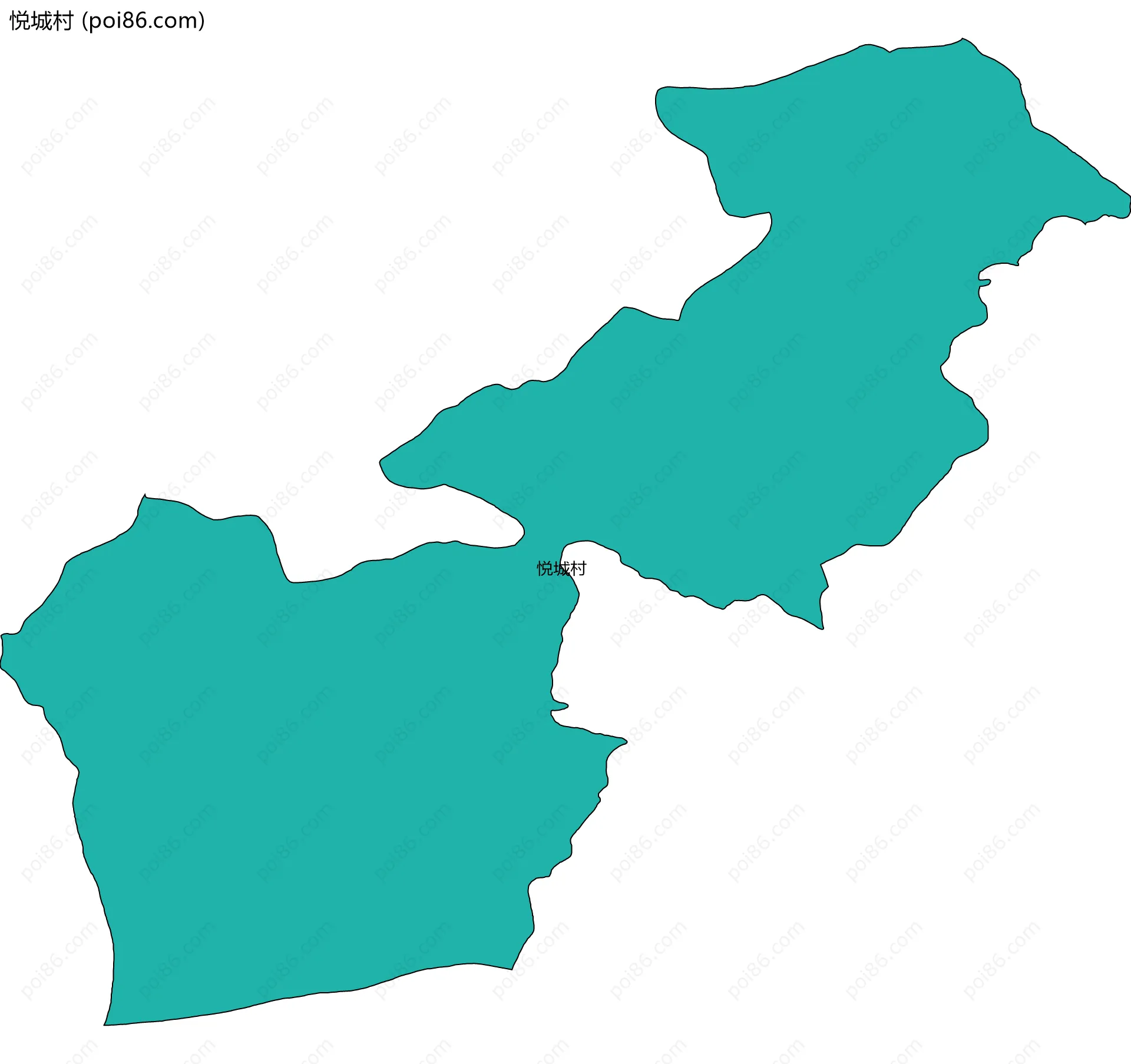 悦城村边界地图