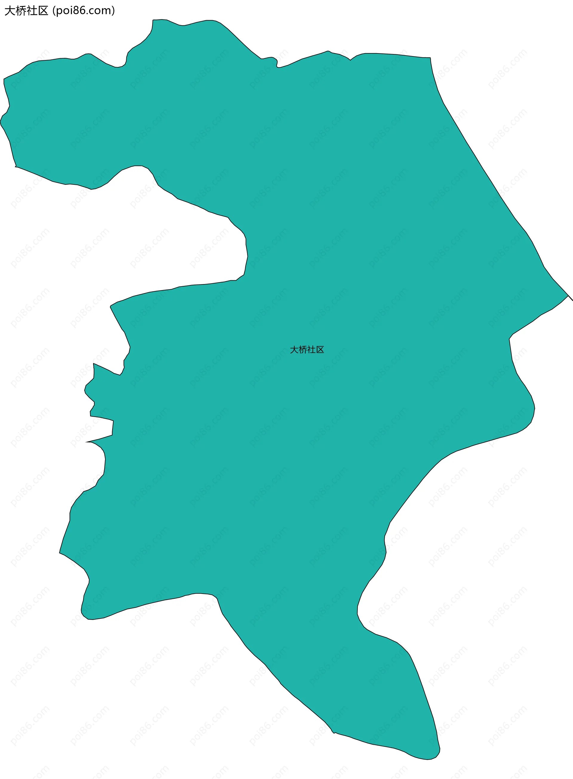 大桥社区边界地图