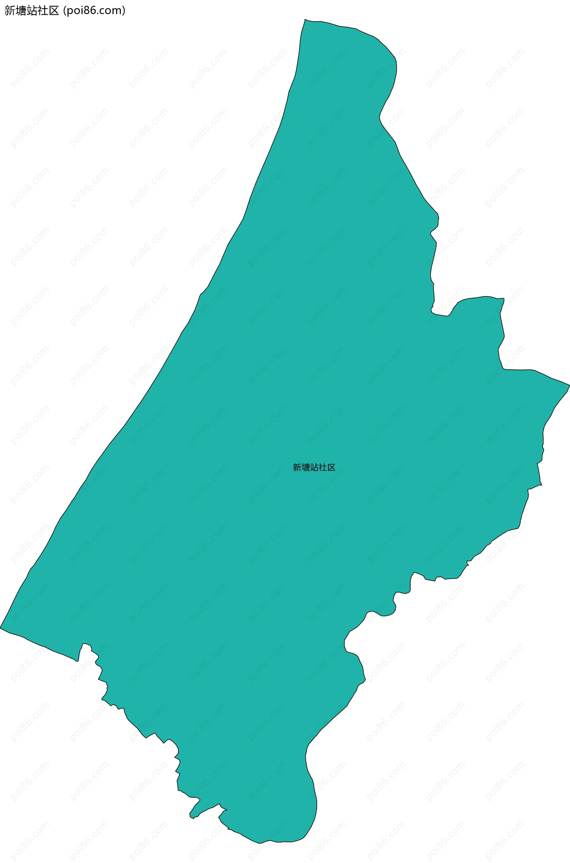新塘站社区边界地图