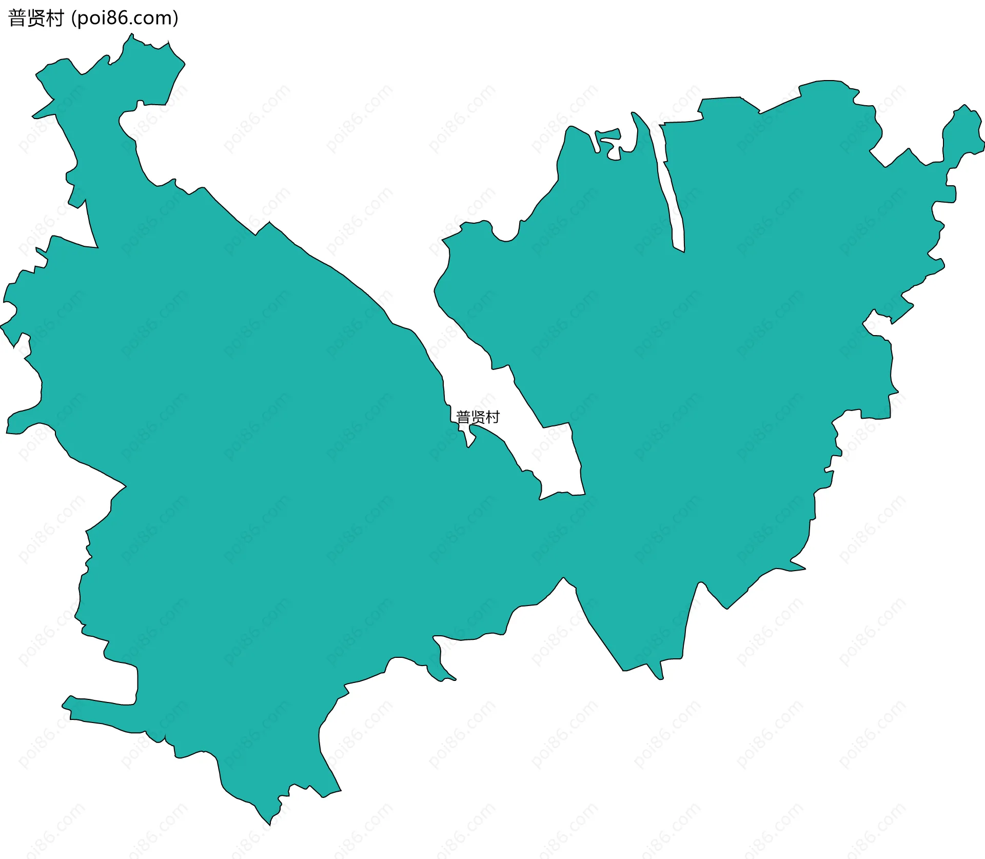 普贤村边界地图