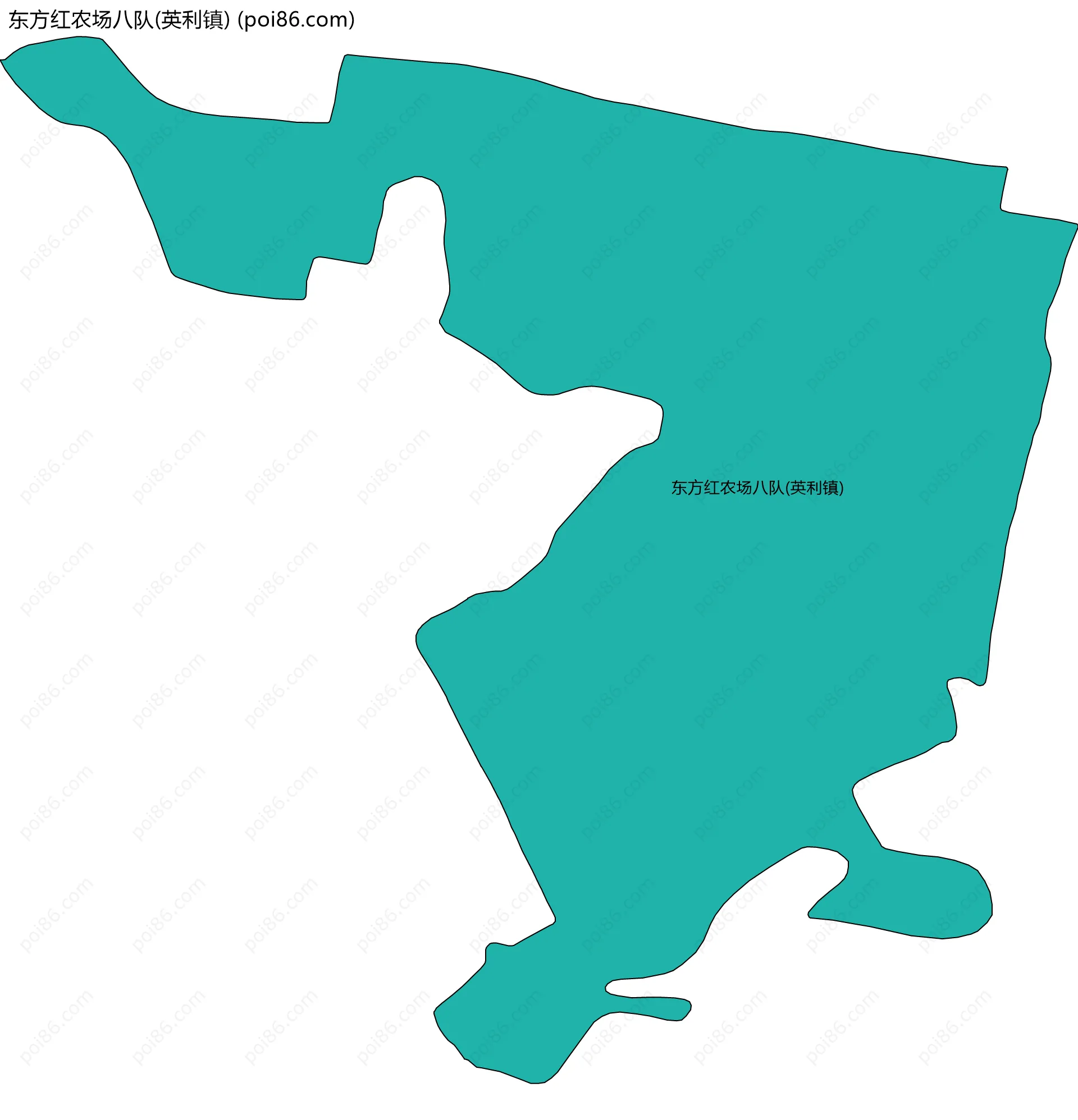 东方红农场八队(英利镇)边界地图