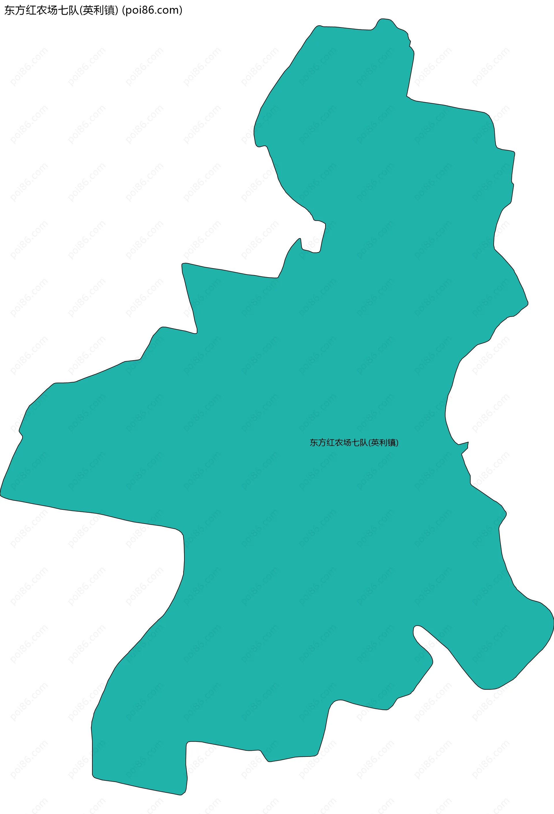 东方红农场七队(英利镇)边界地图
