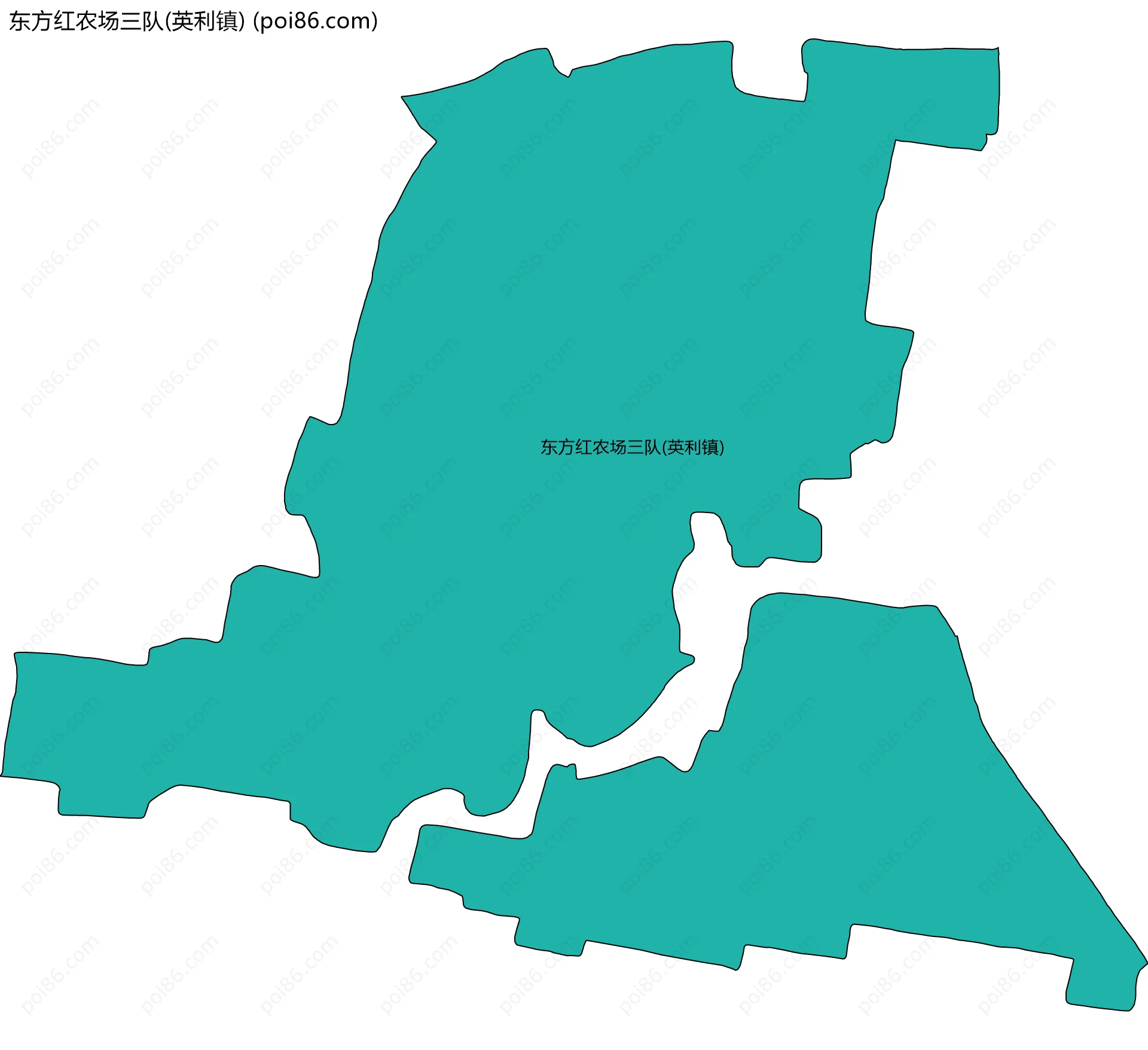 东方红农场三队(英利镇)边界地图