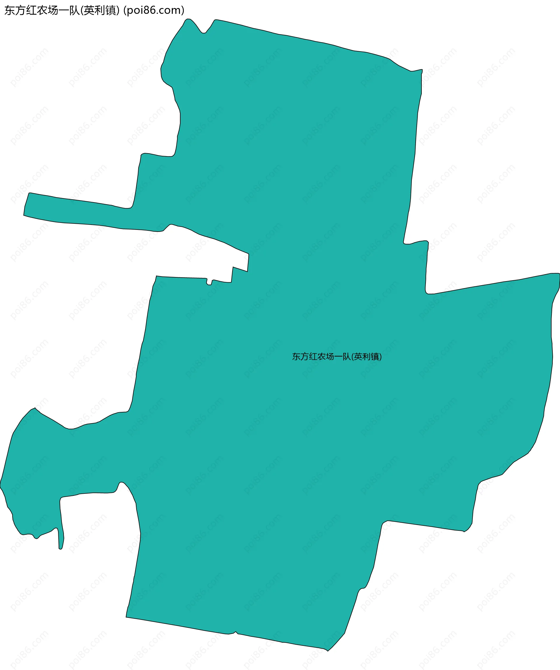 东方红农场一队(英利镇)边界地图
