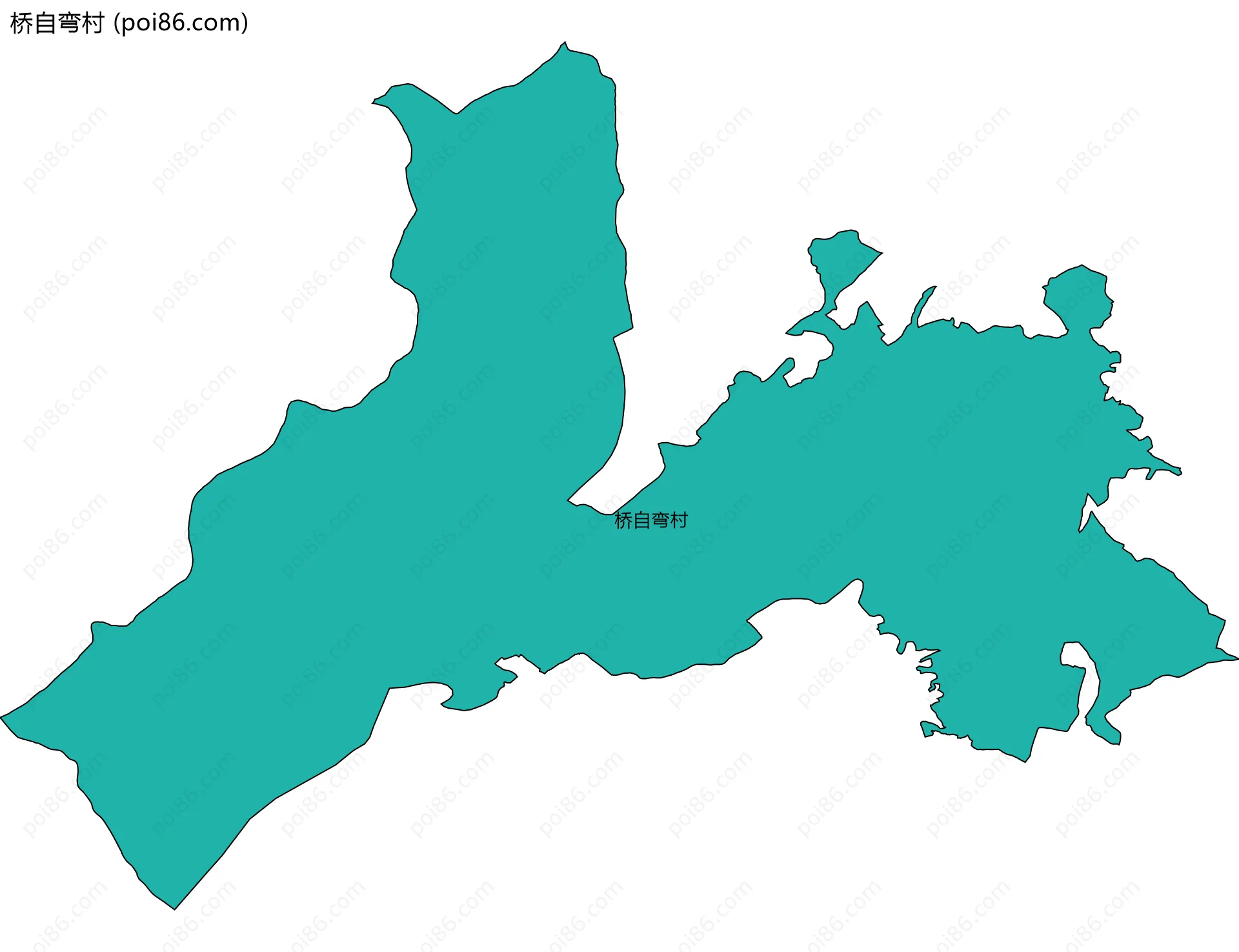 桥自弯村边界地图