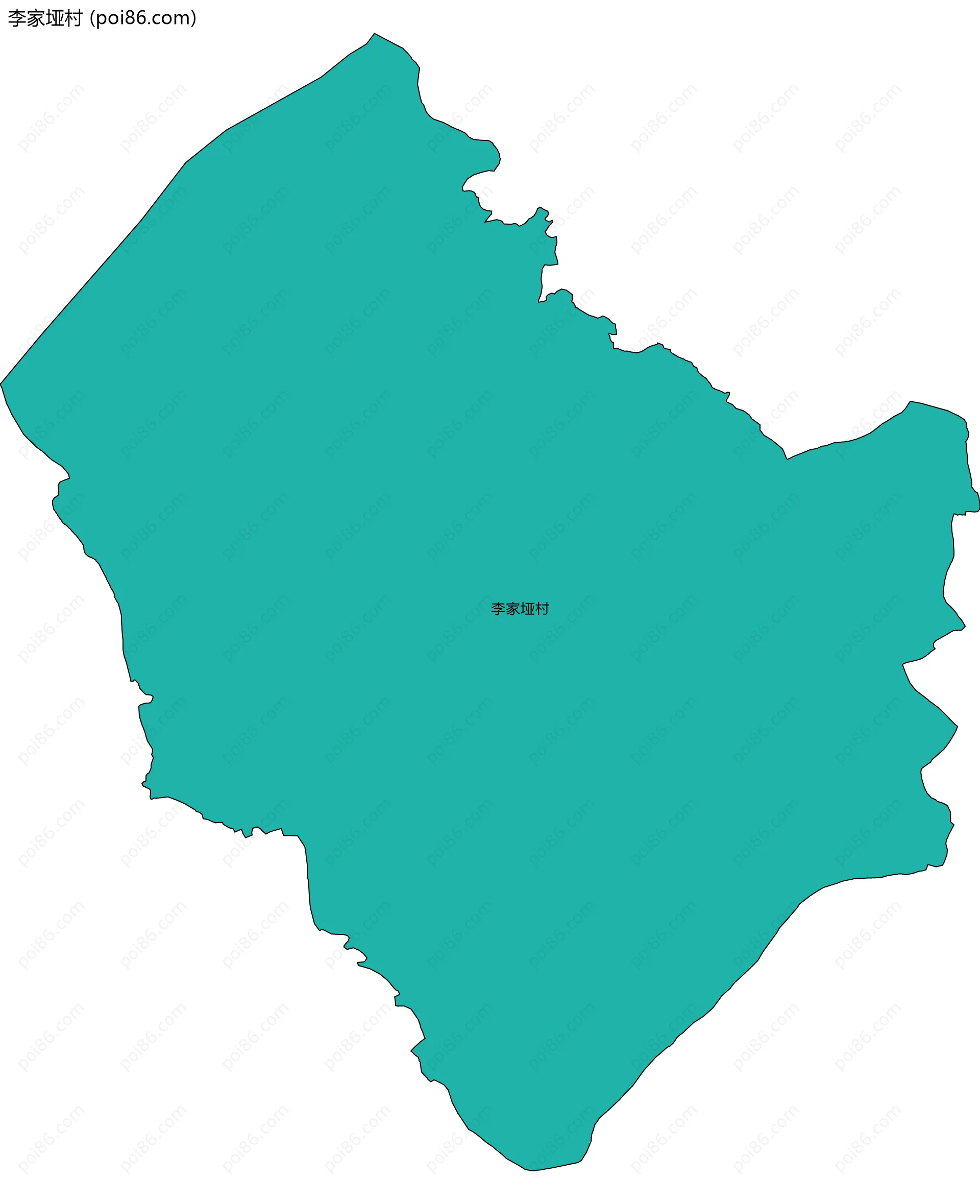 李家垭村边界地图