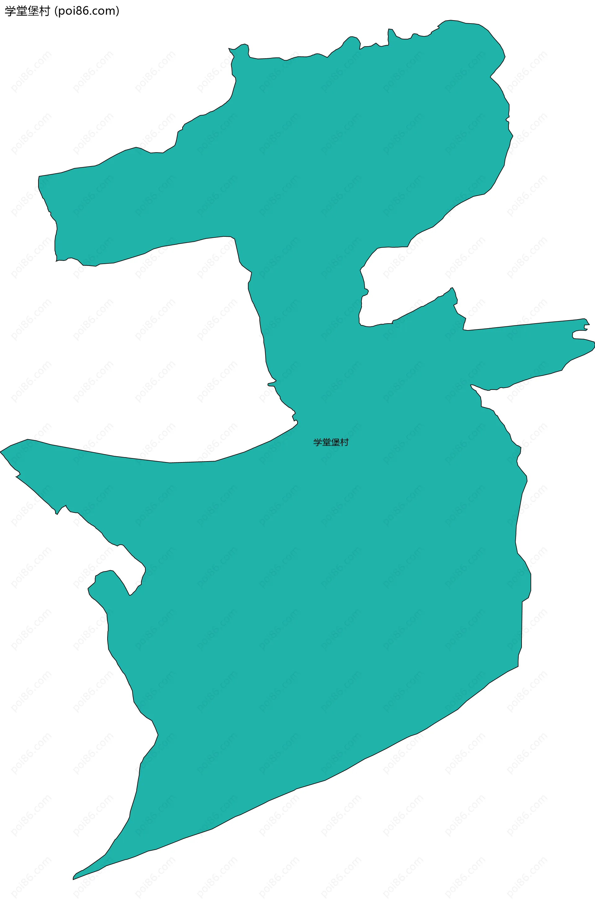 学堂堡村边界地图