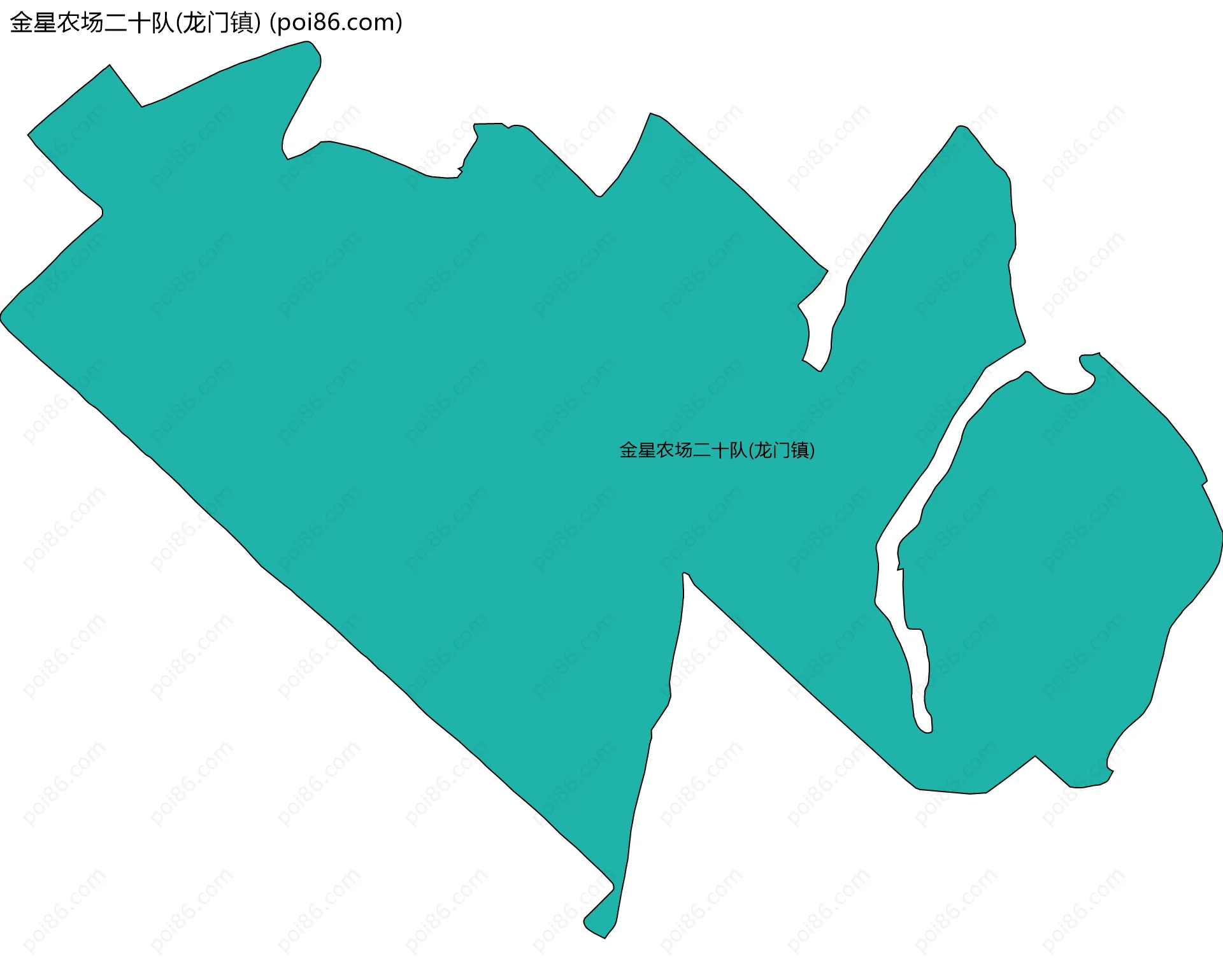 金星农场二十队(龙门镇)边界地图