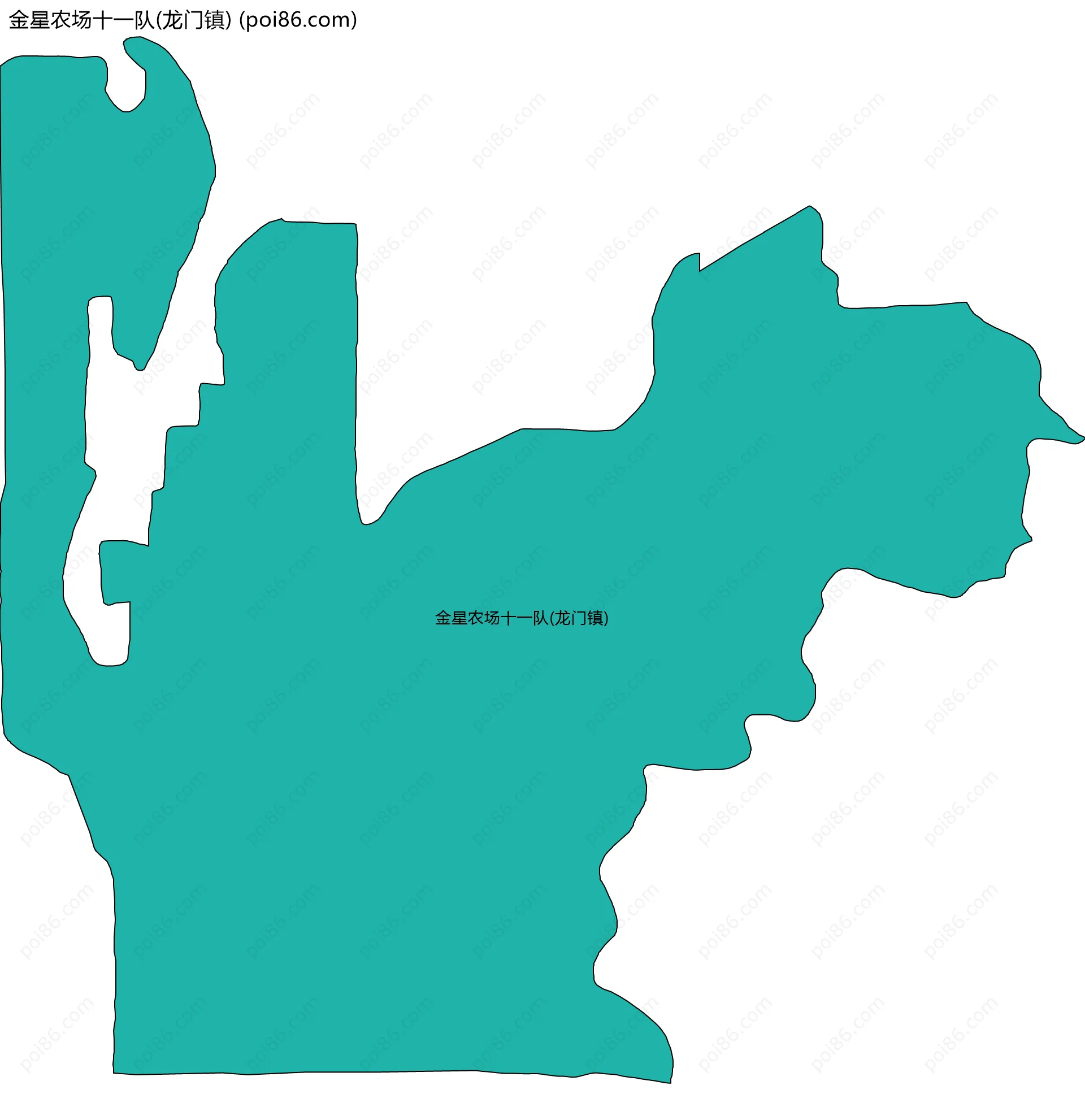金星农场十一队(龙门镇)边界地图