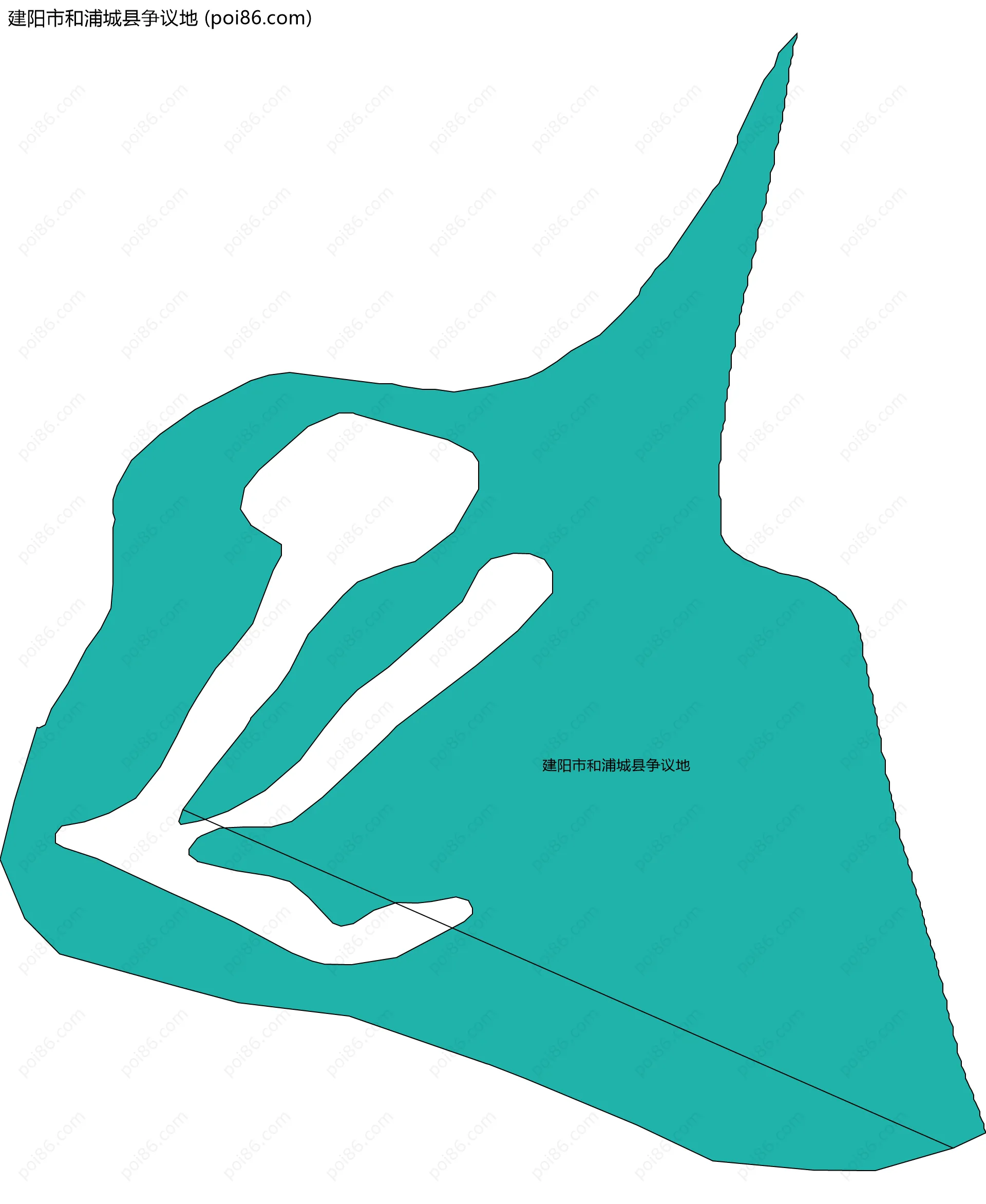 建阳市和浦城县争议地边界地图