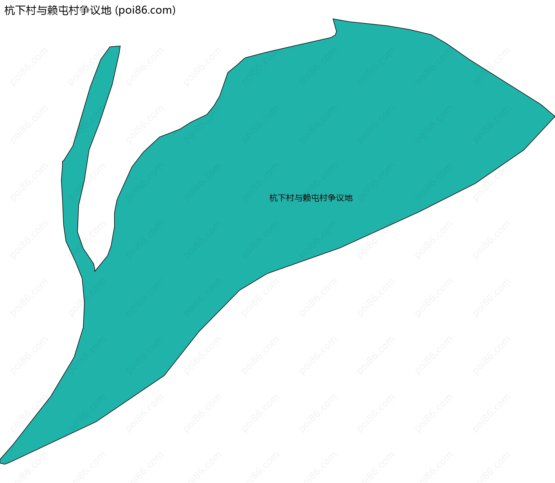 杭下村与赖屯村争议地边界地图