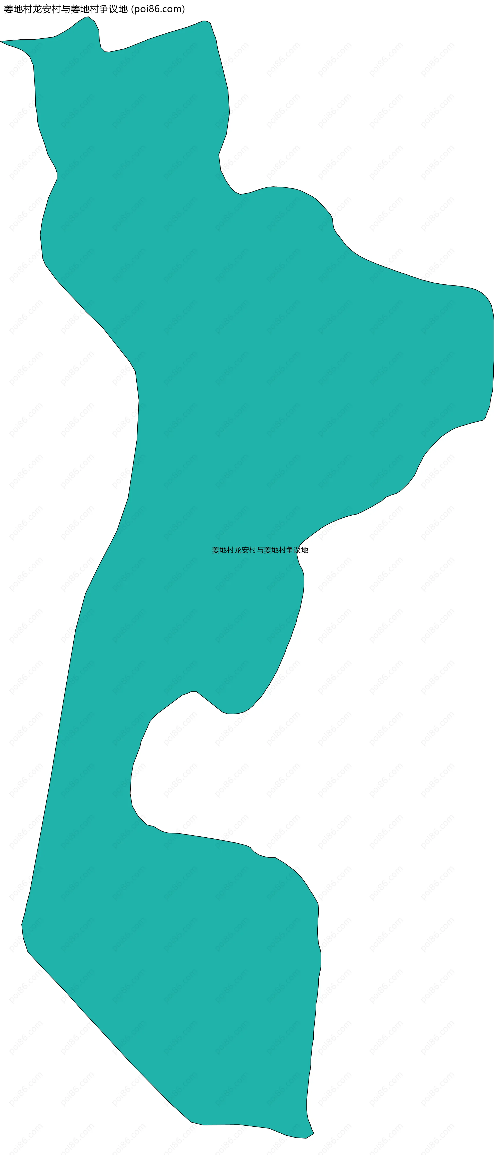 姜地村龙安村与姜地村争议地边界地图