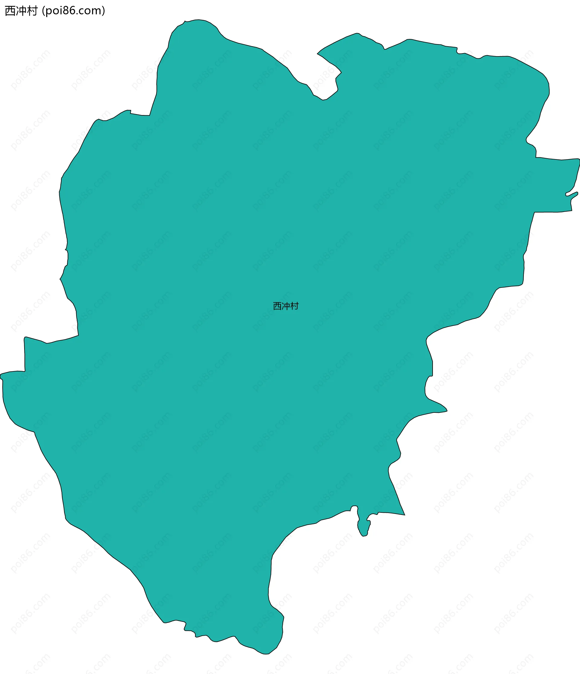西冲村边界地图