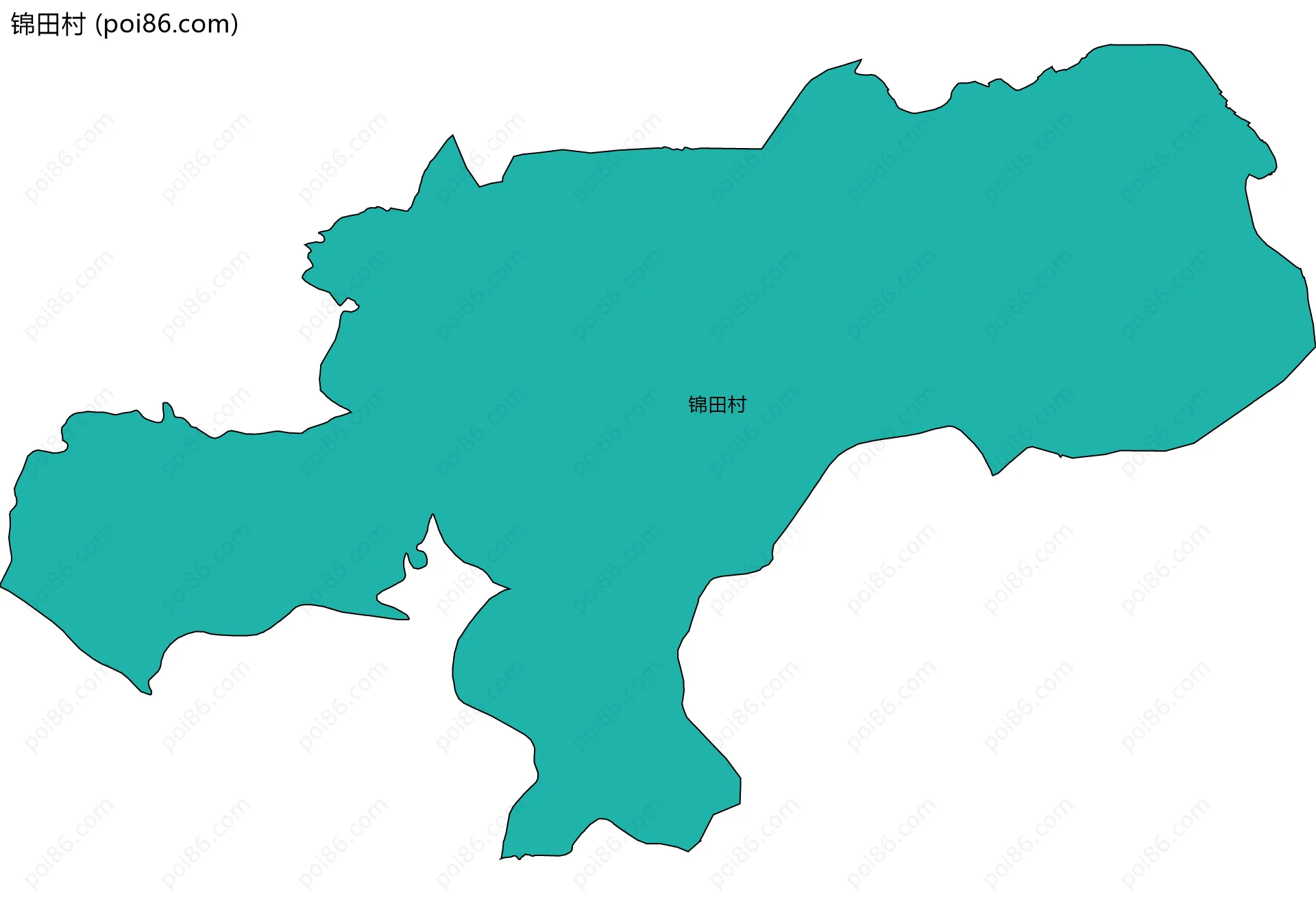 锦田村边界地图