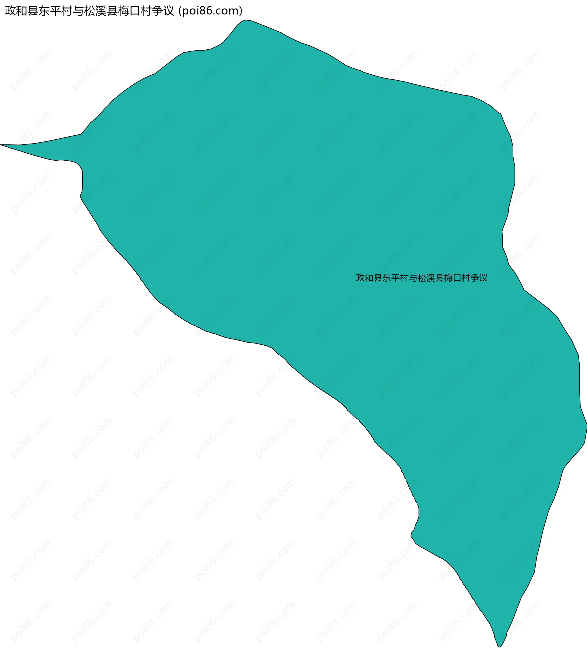 政和县东平村与松溪县梅口村争议边界地图