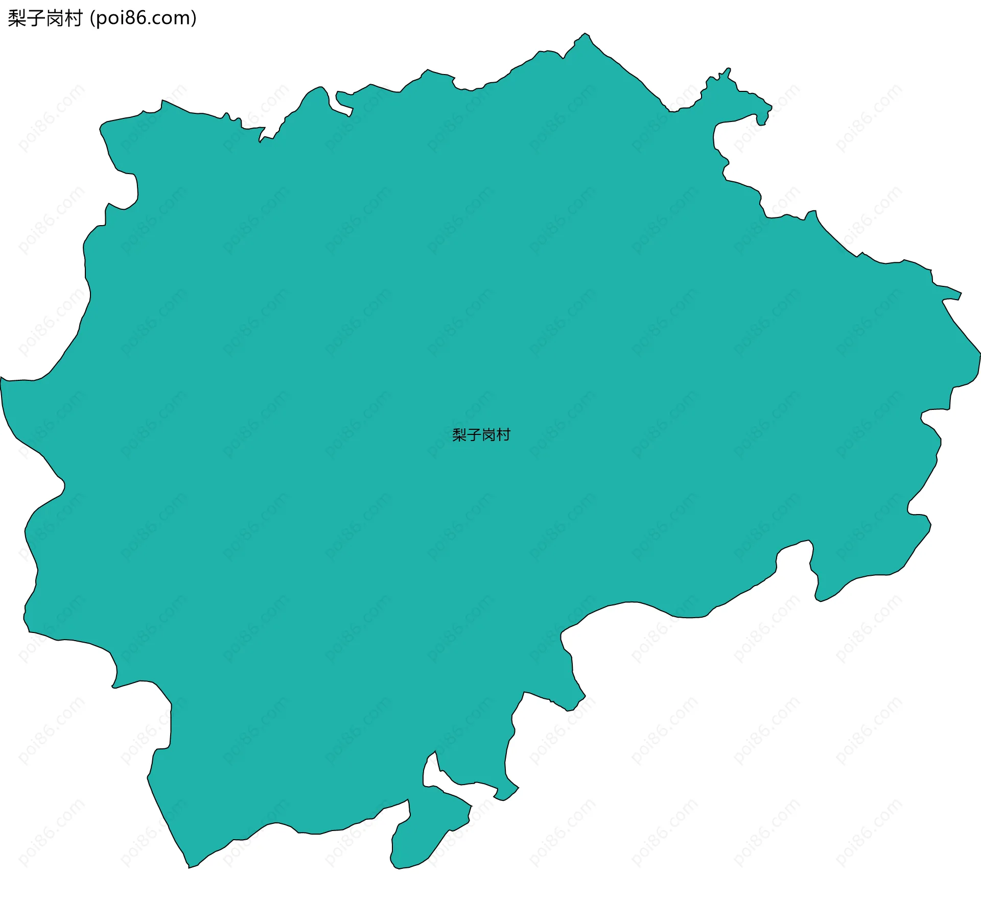 梨子岗村边界地图