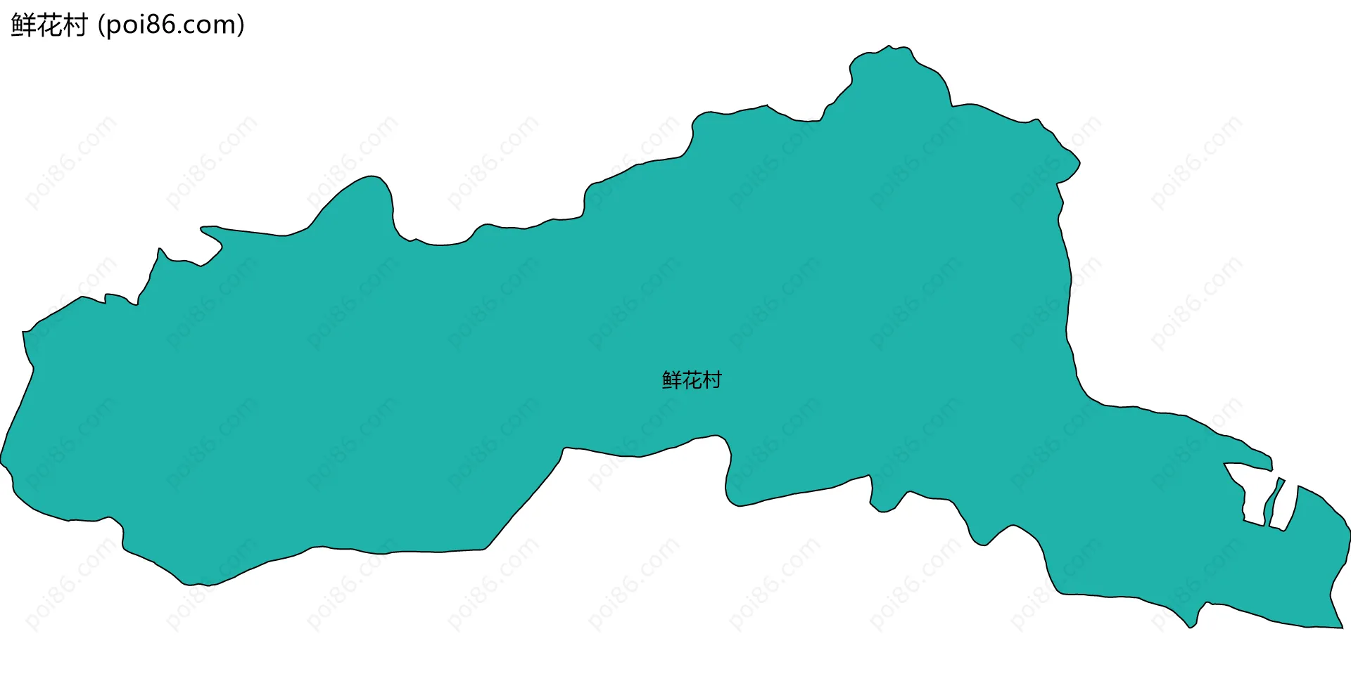 鲜花村边界地图