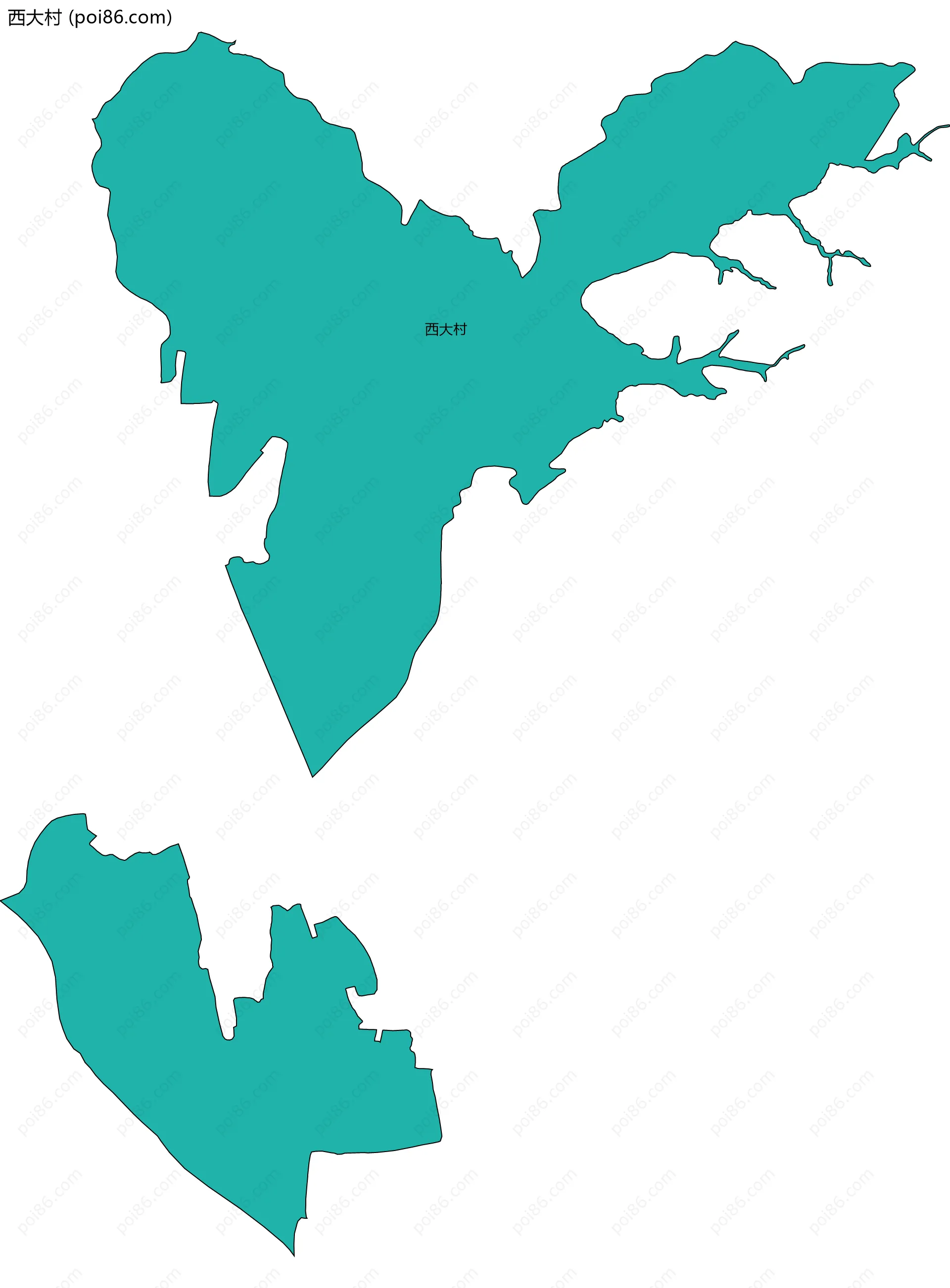 西大村边界地图