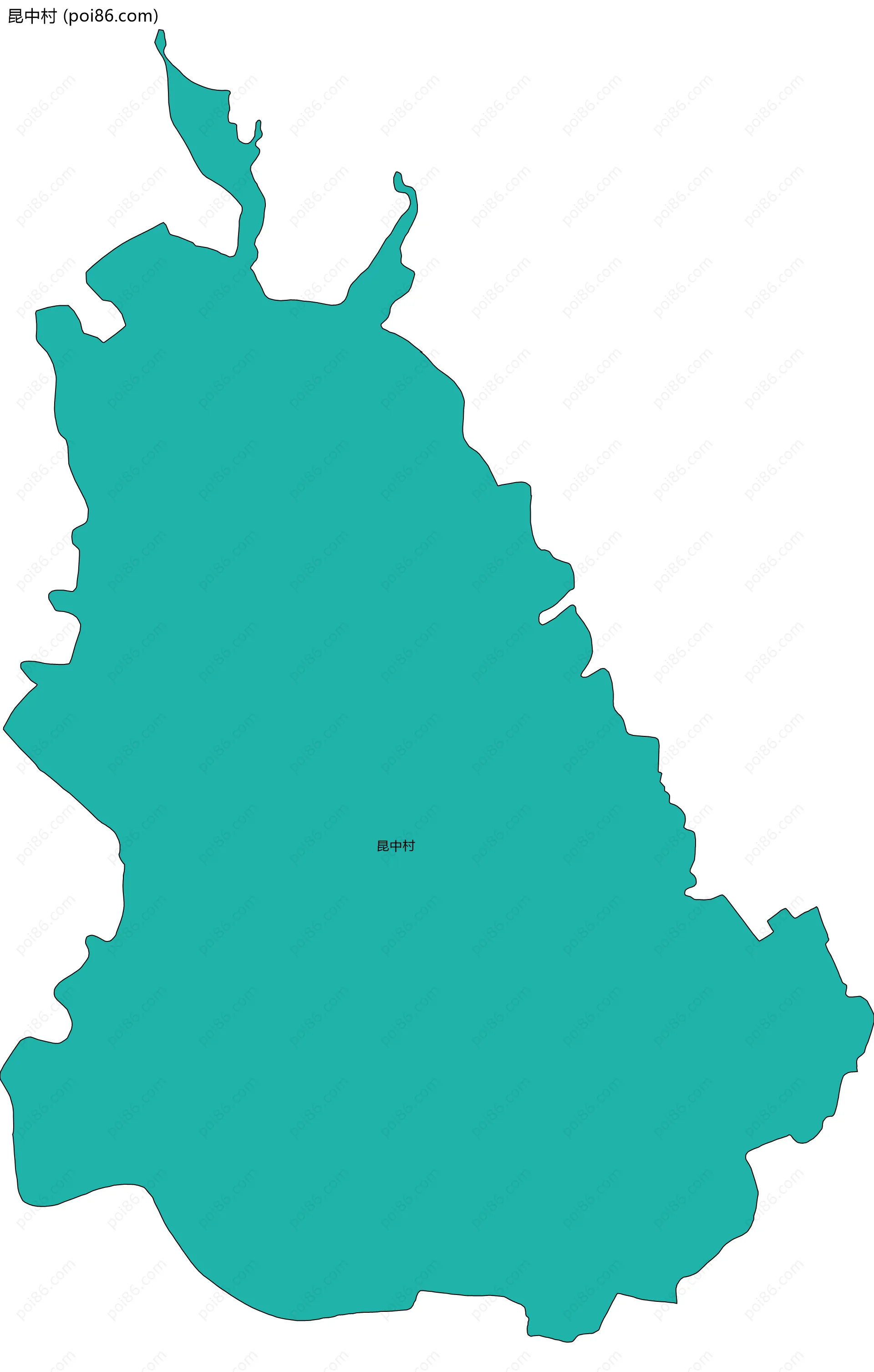 昆中村边界地图