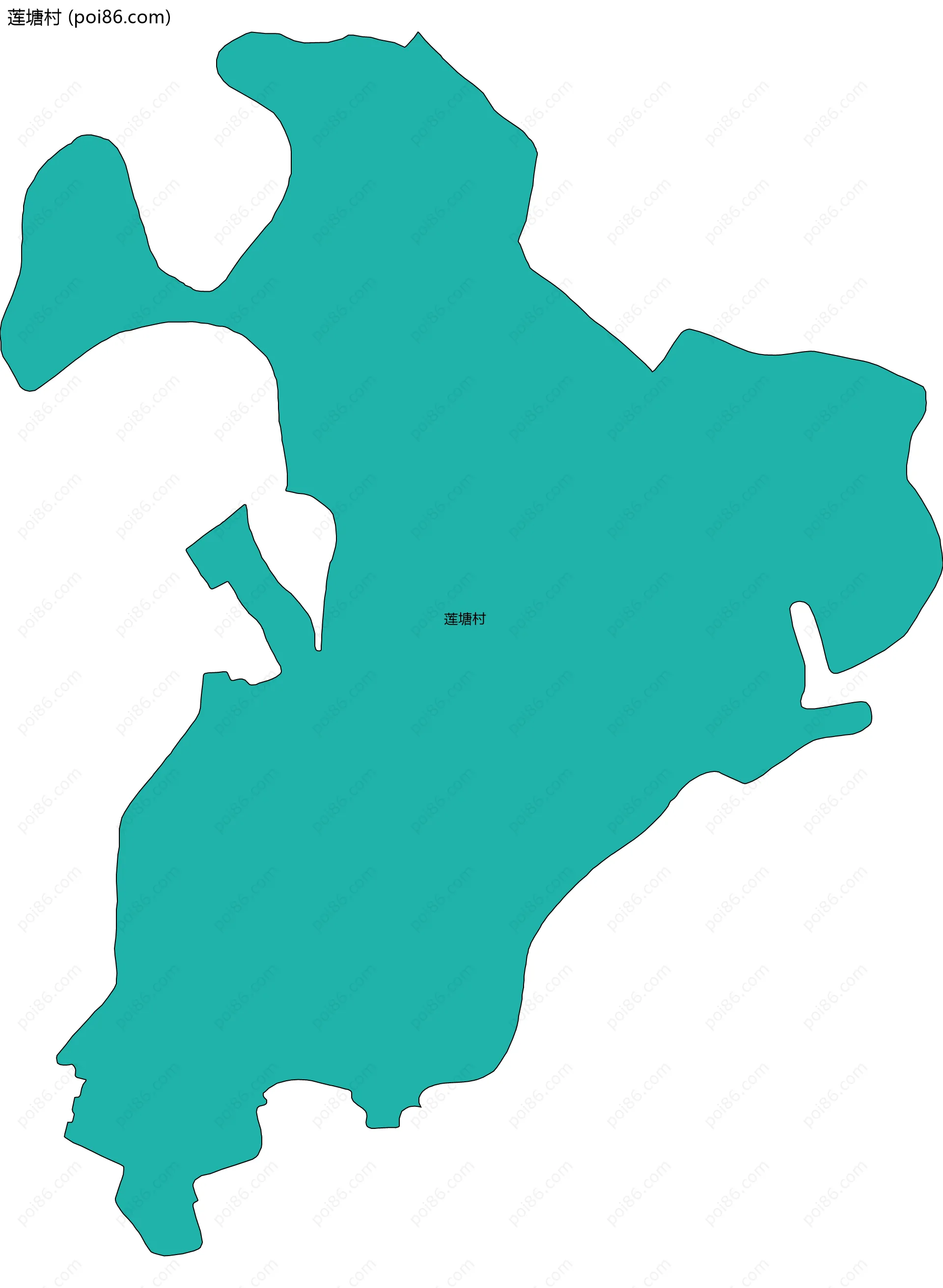 莲塘村边界地图