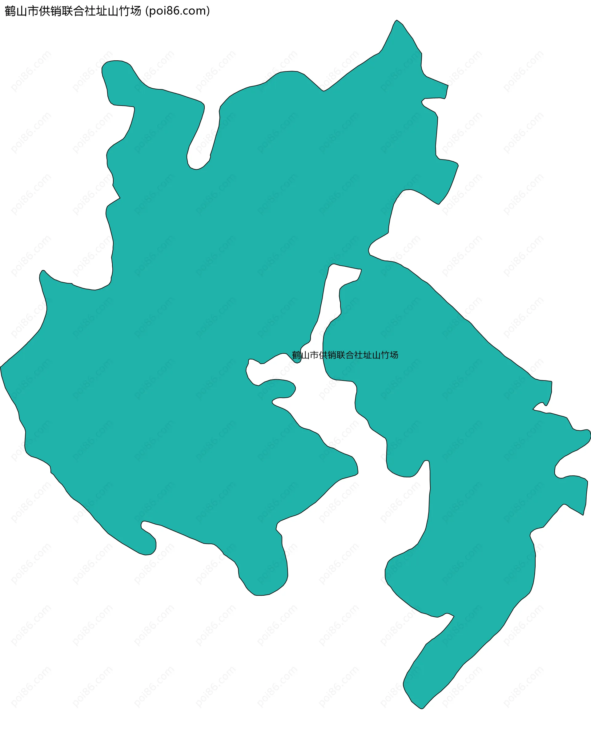 鹤山市供销联合社址山竹场边界地图