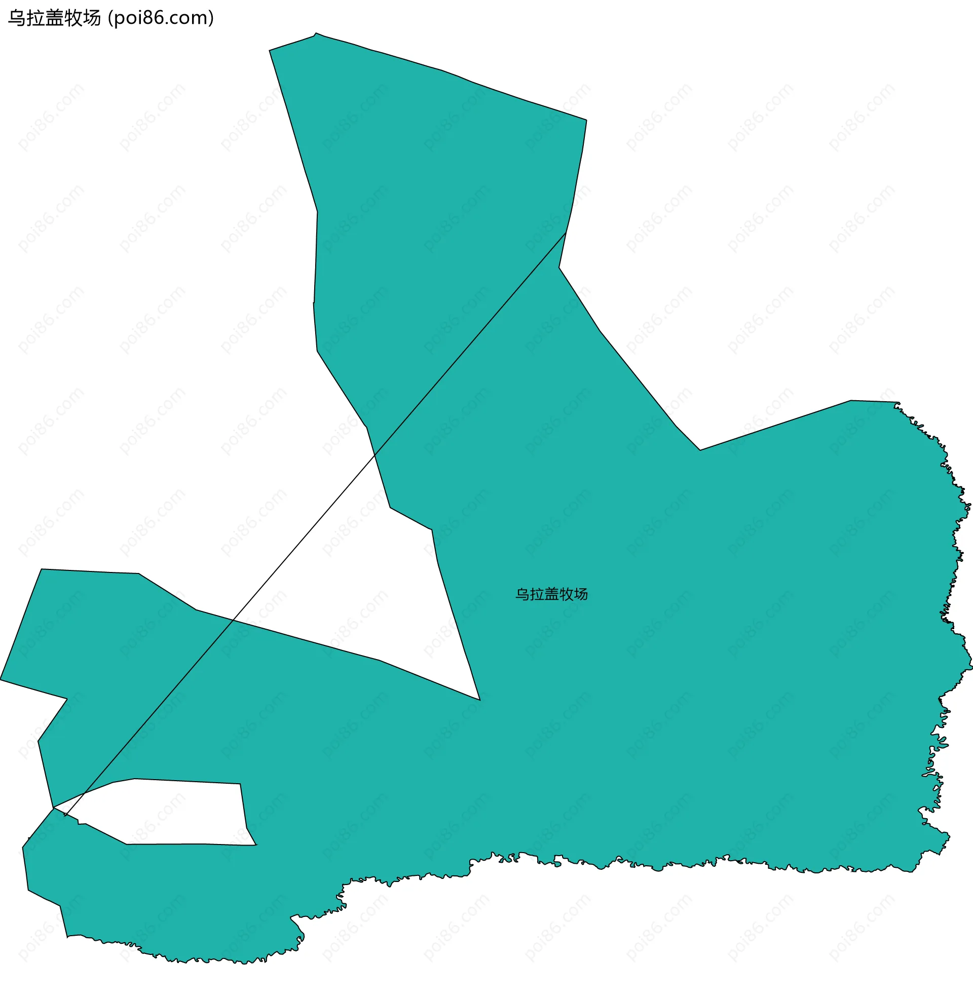 乌拉盖牧场边界地图(五级行政区划)