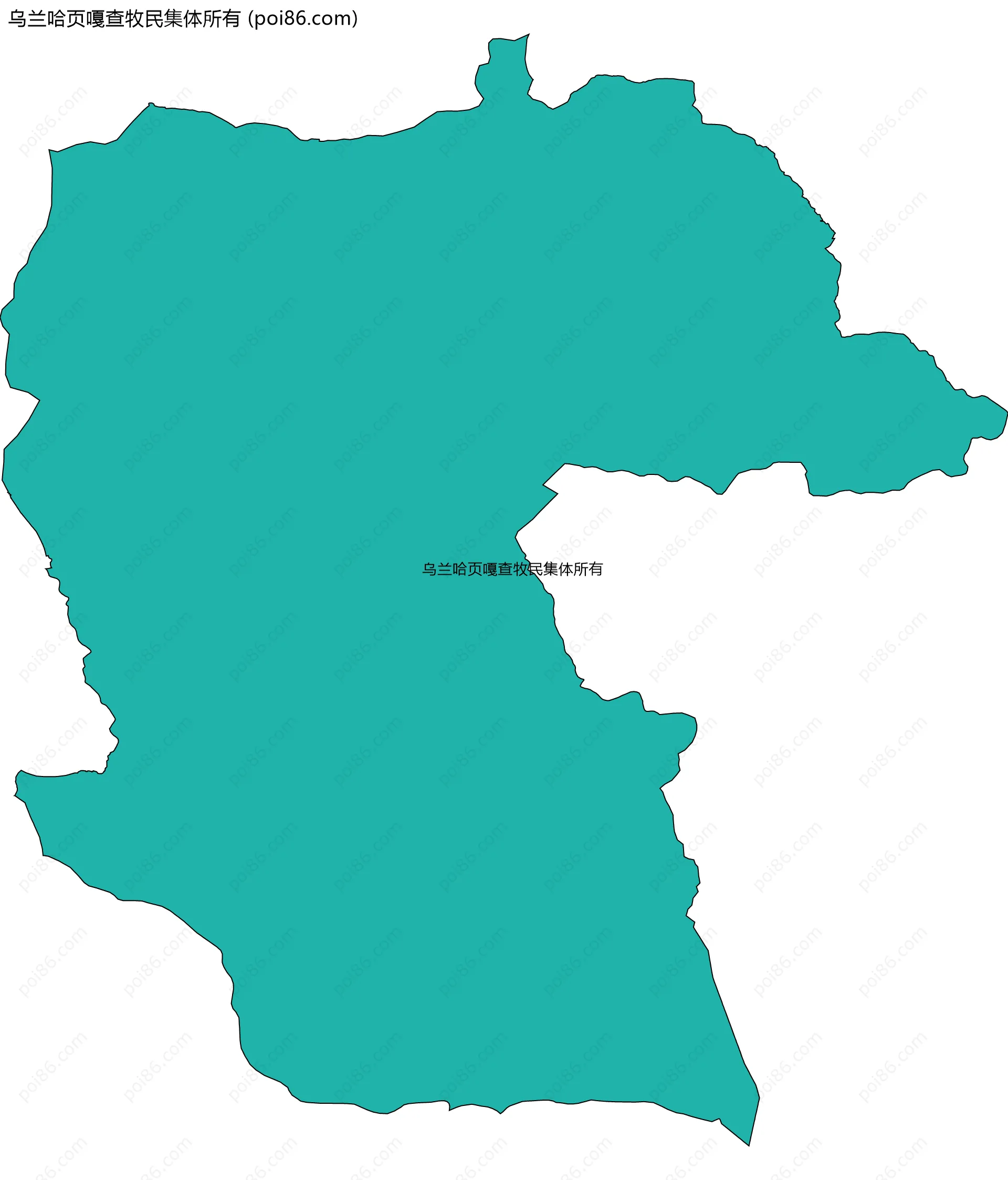 乌兰哈页嘎查牧民集体所有边界地图
