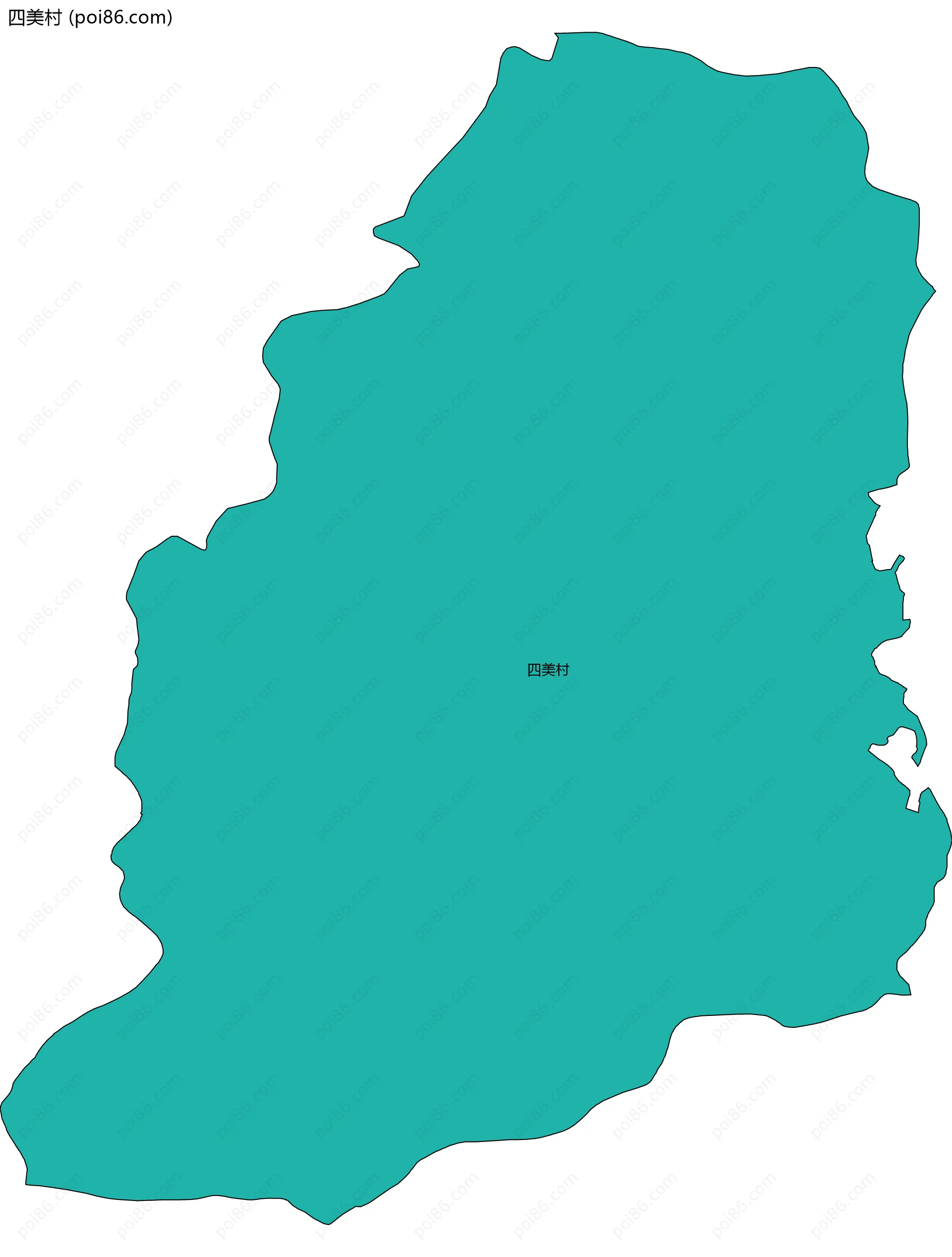 四美村边界地图