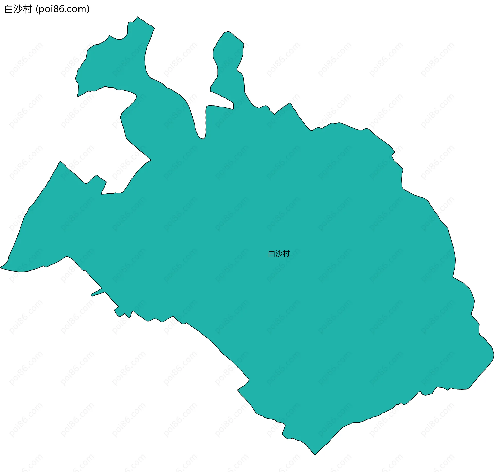 白沙村边界地图