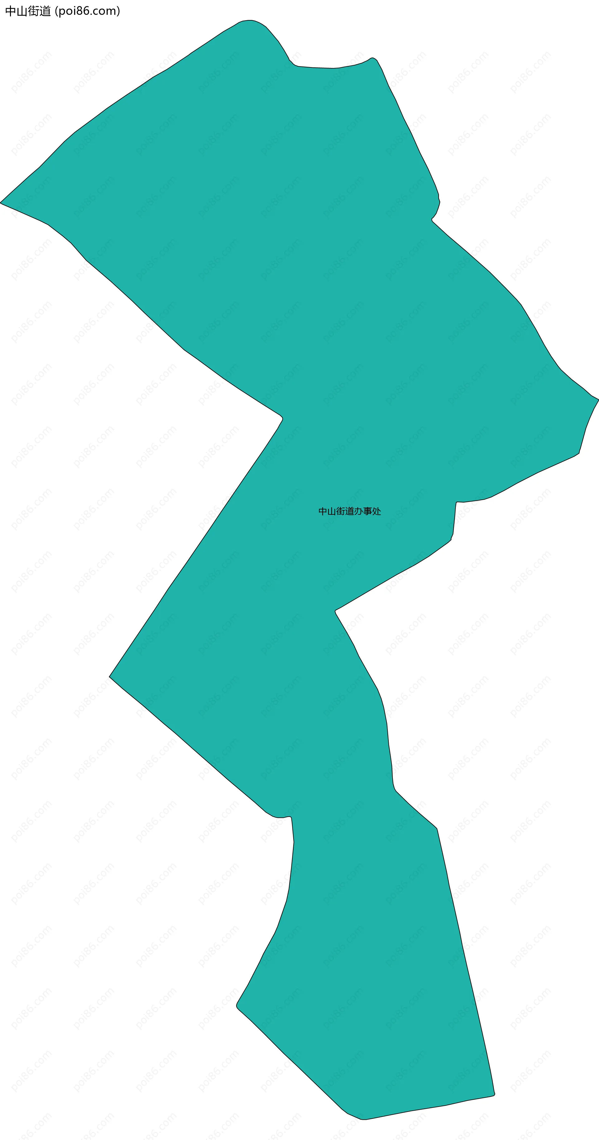 中山街道边界地图(五级行政区划)