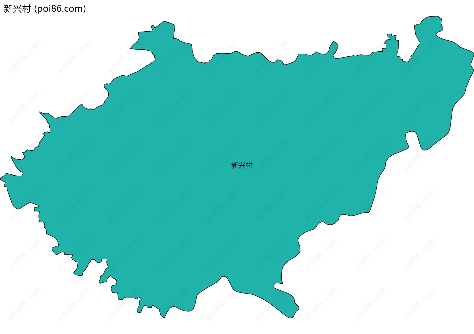 新兴村边界地图