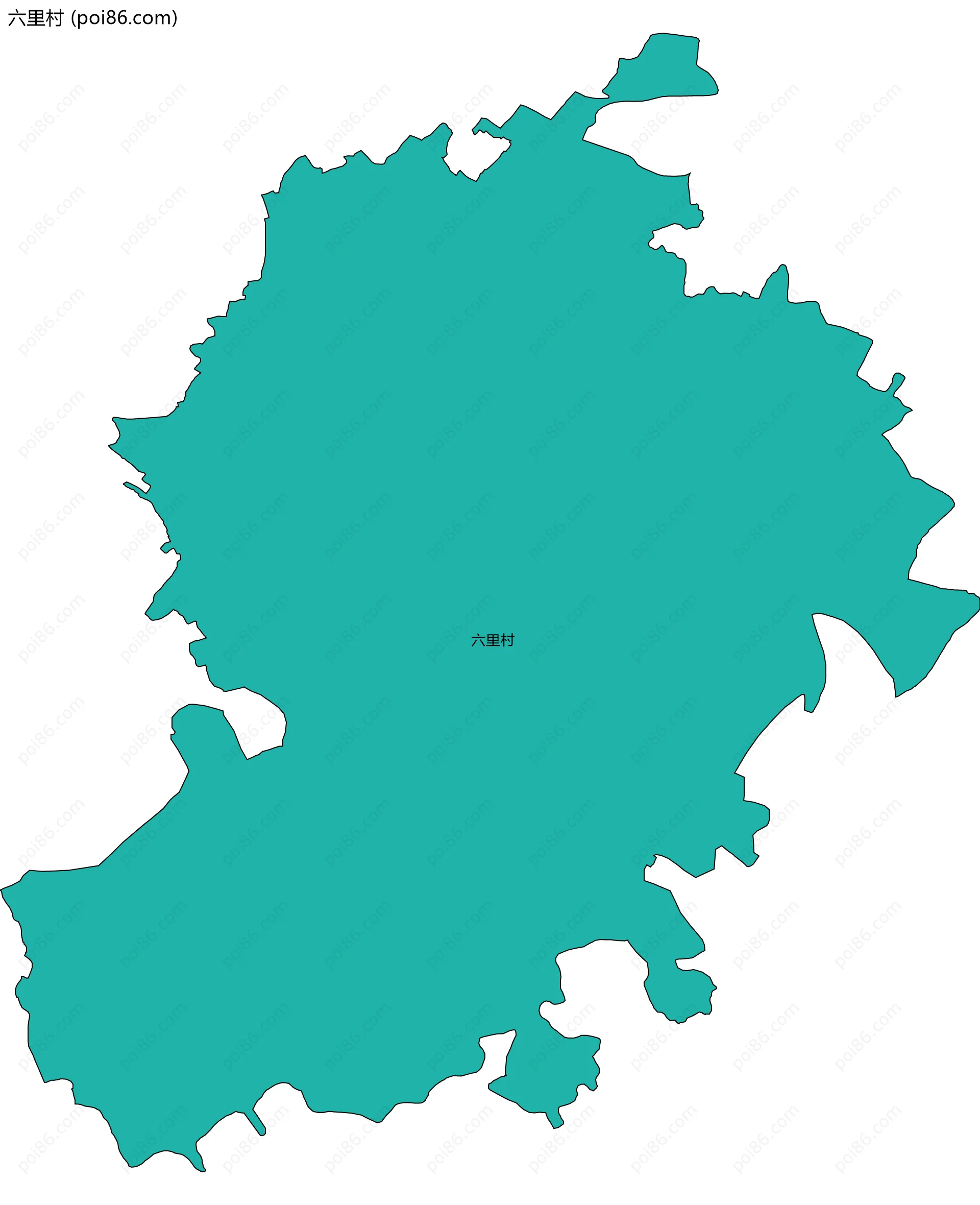 六里村边界地图