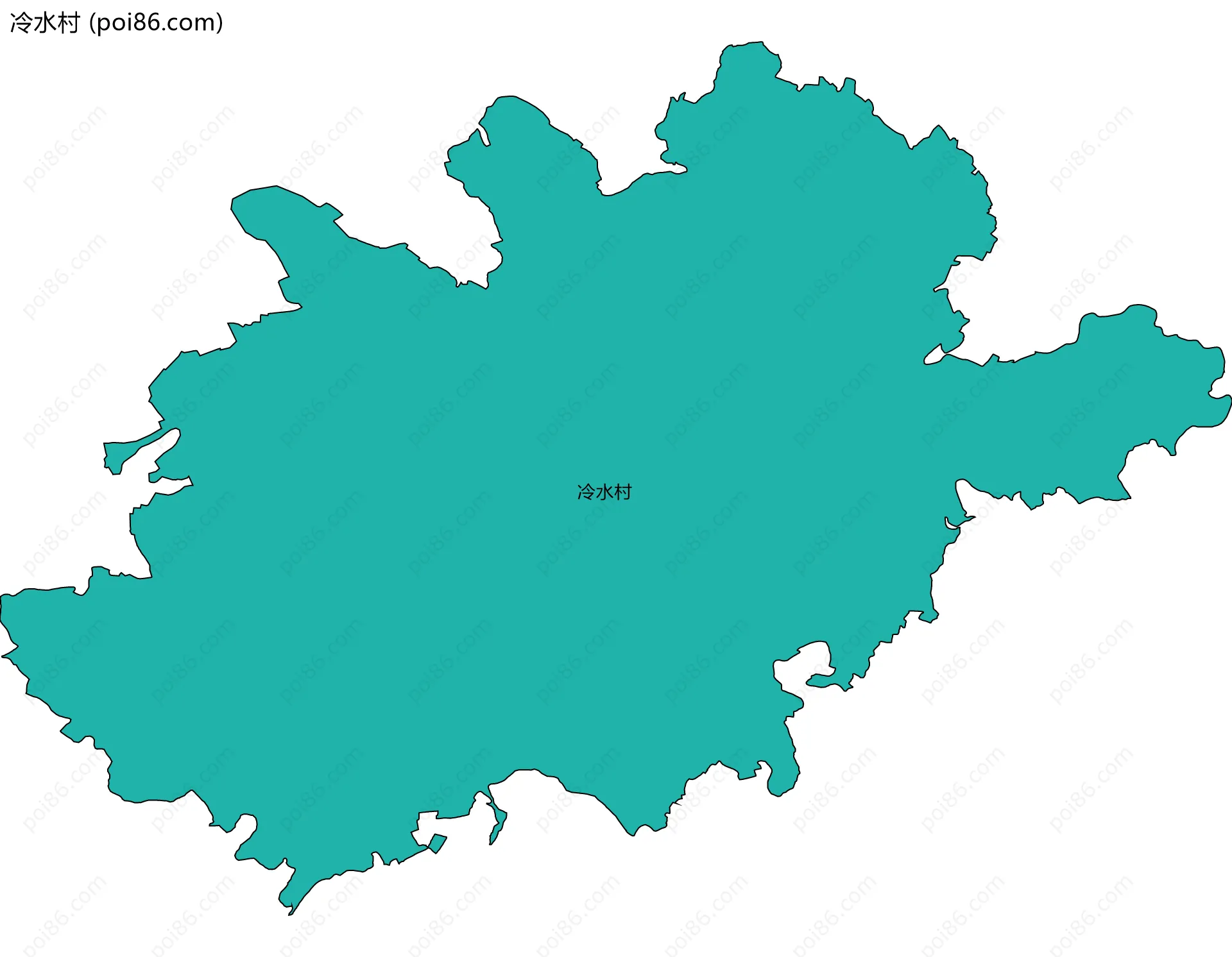 冷水村边界地图