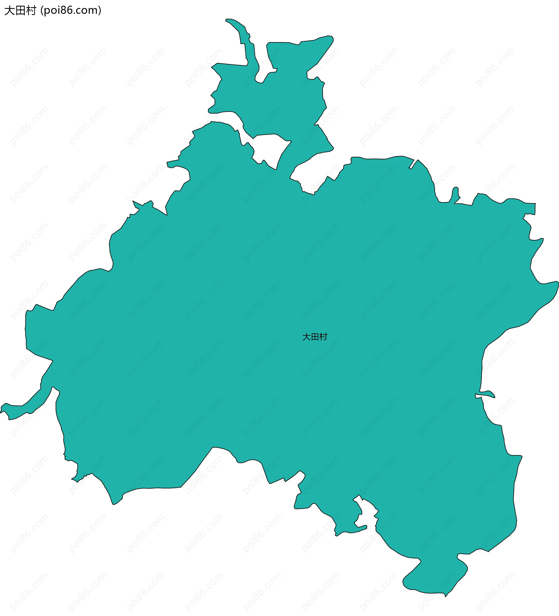 大田村边界地图