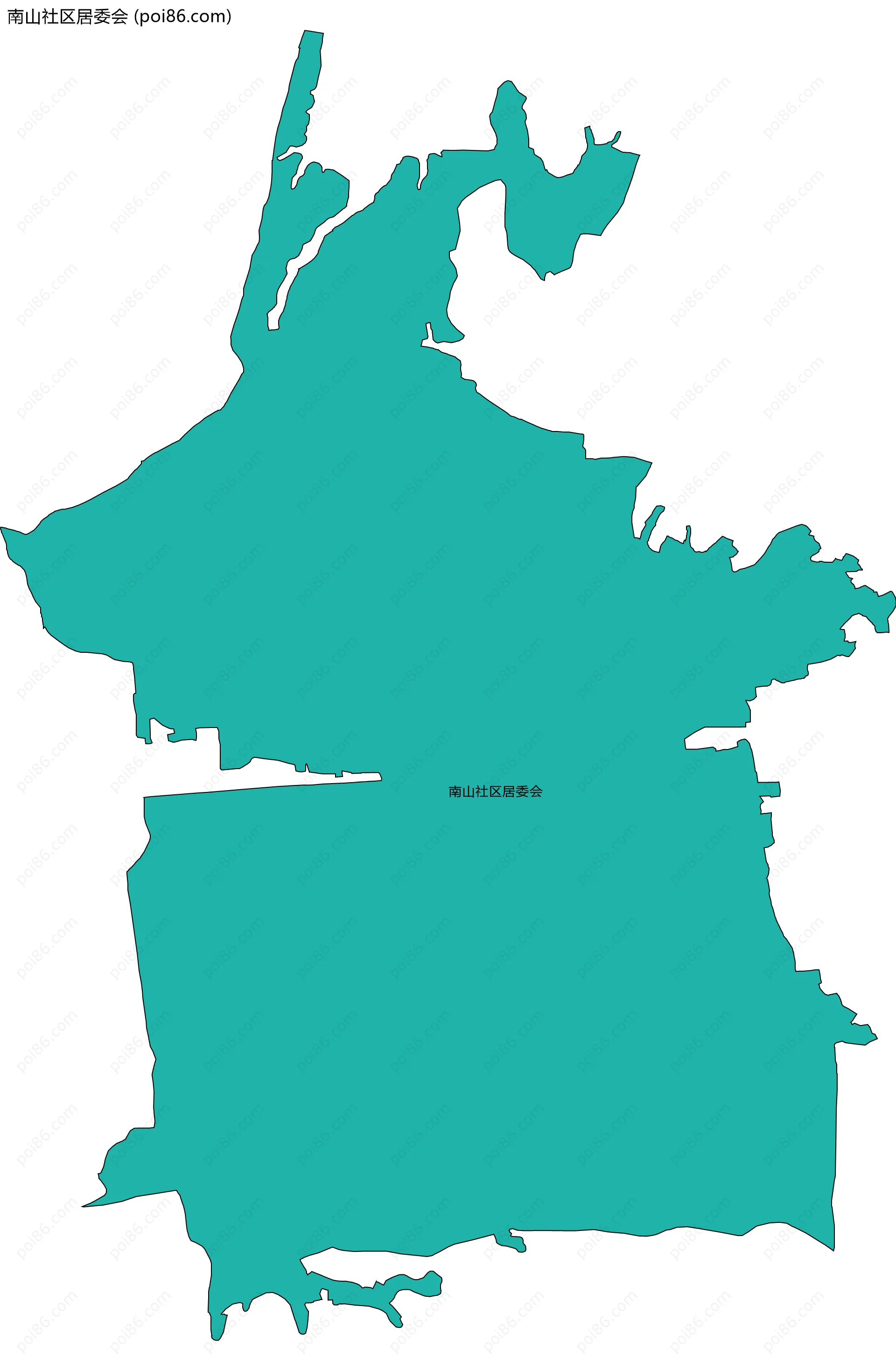 南山社区居委会边界地图