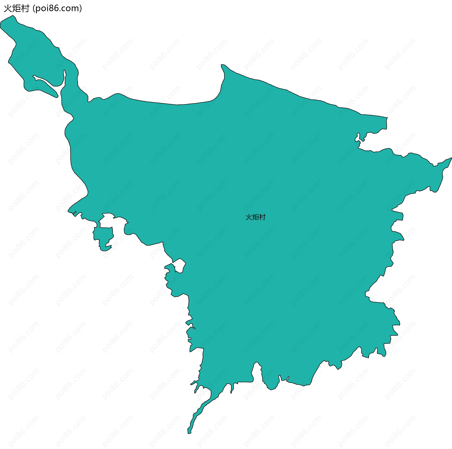 火炬村边界地图