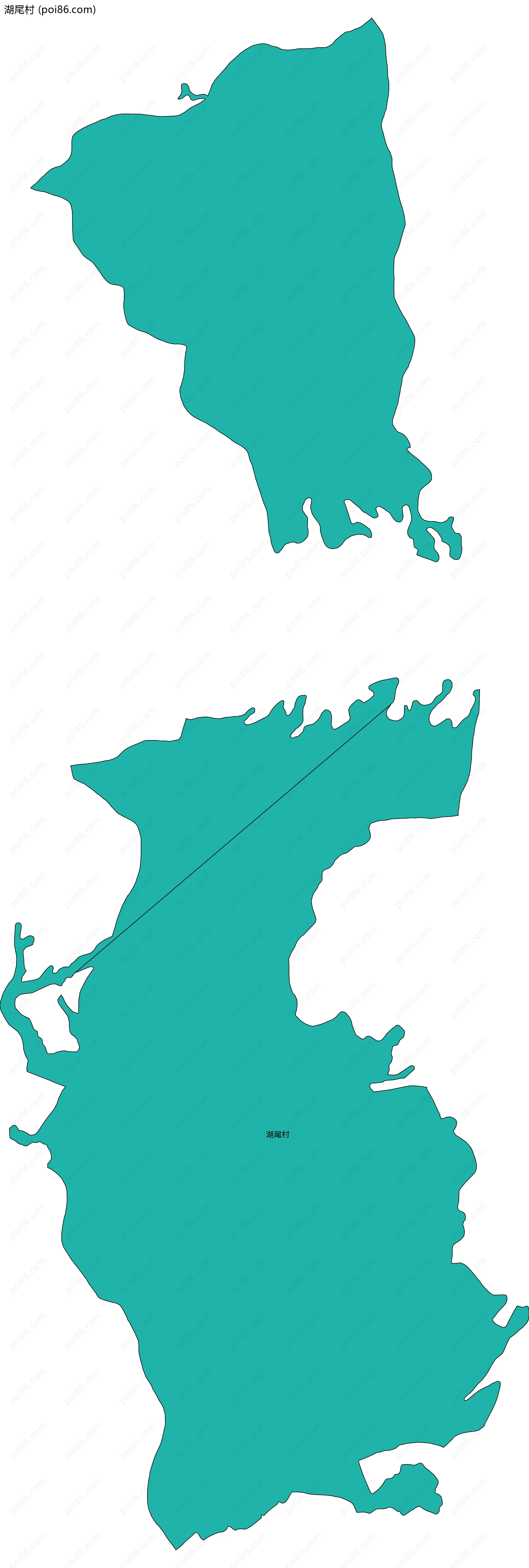 湖尾村边界地图