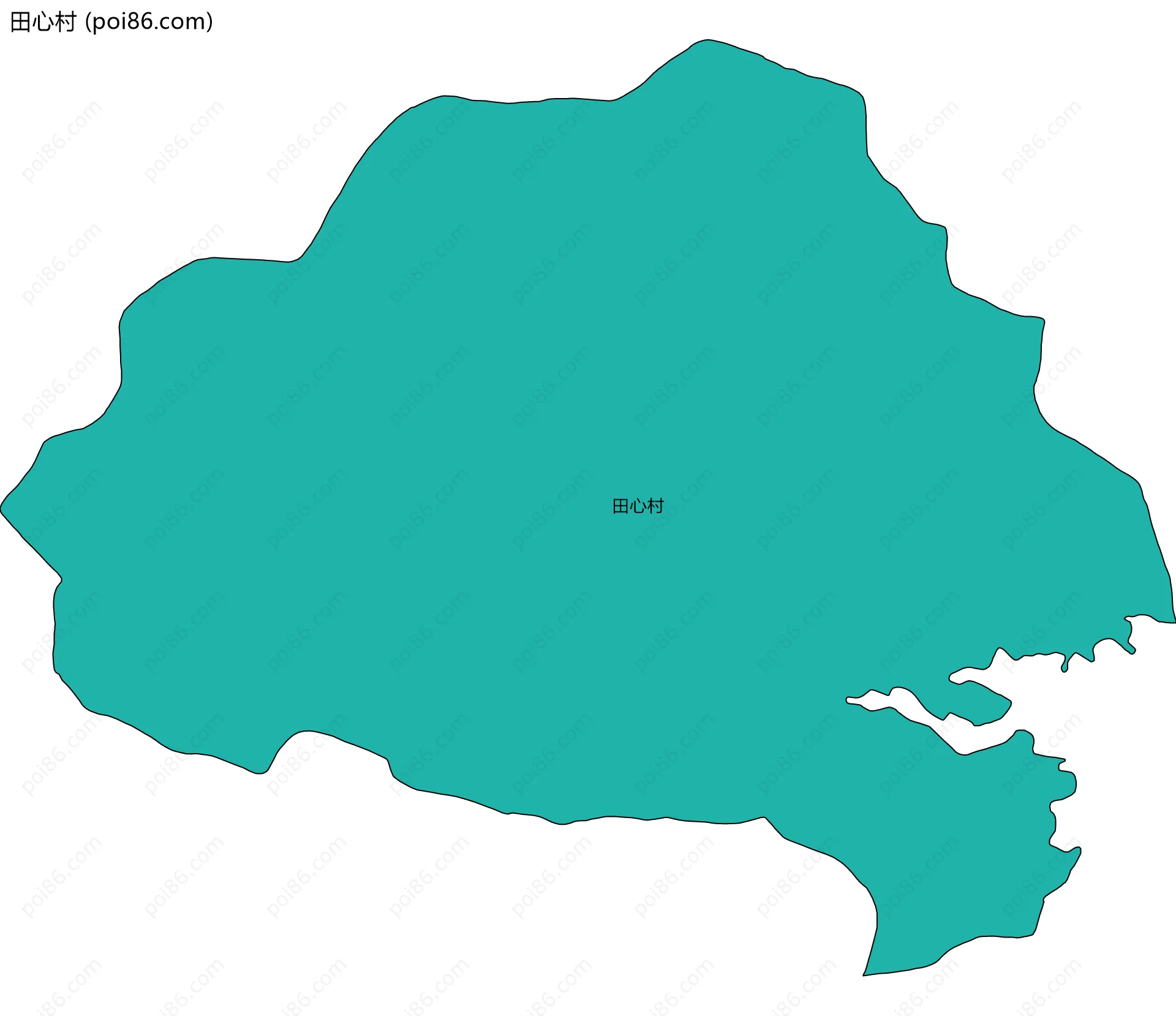 田心村边界地图