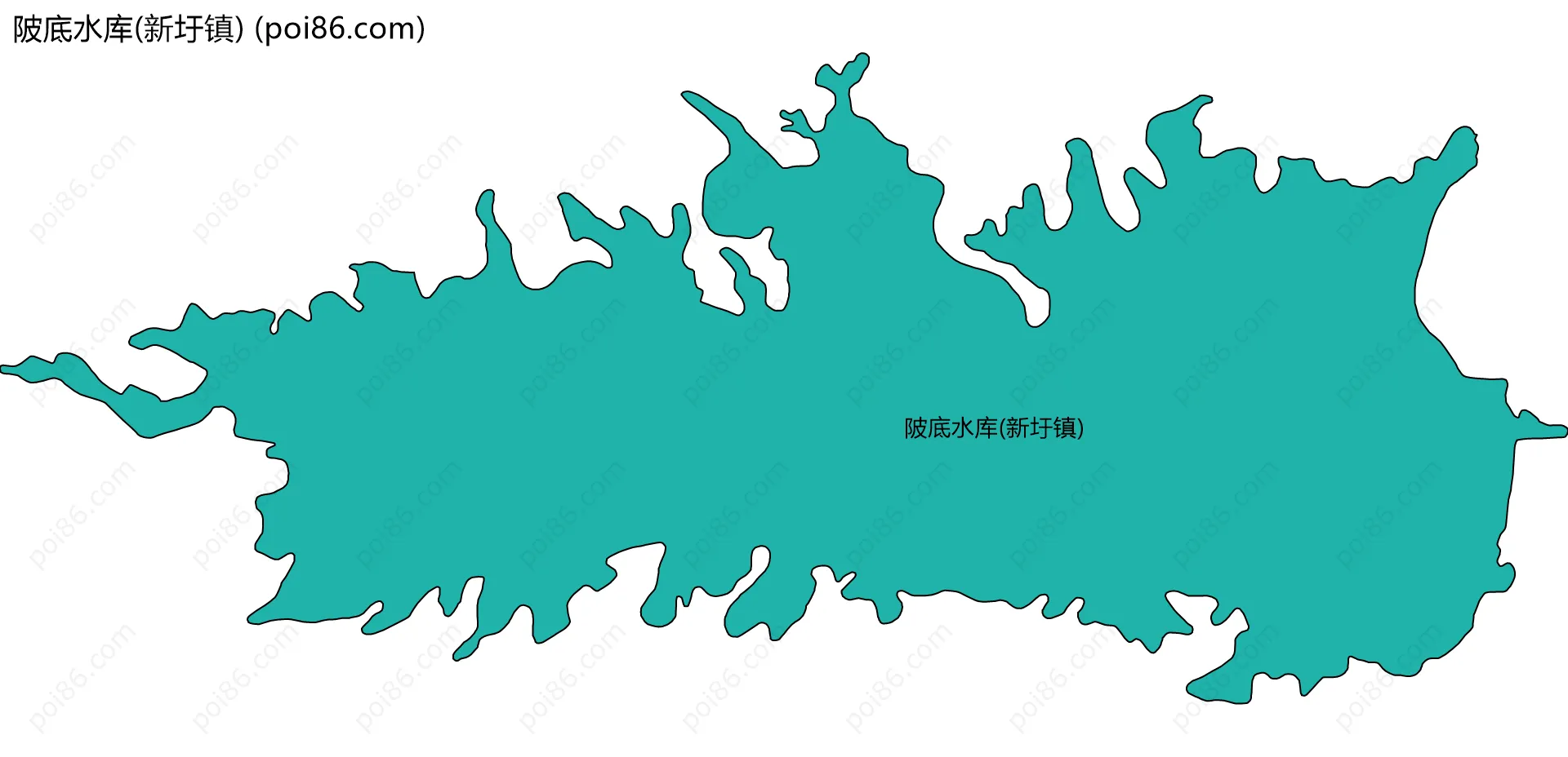 陂底水库(新圩镇)边界地图